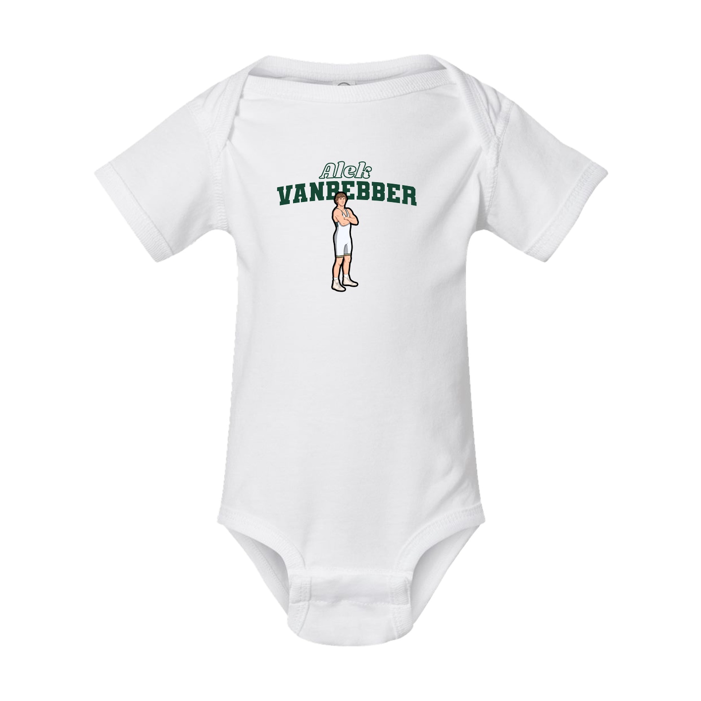 Baby Onesie — Name Arch in White