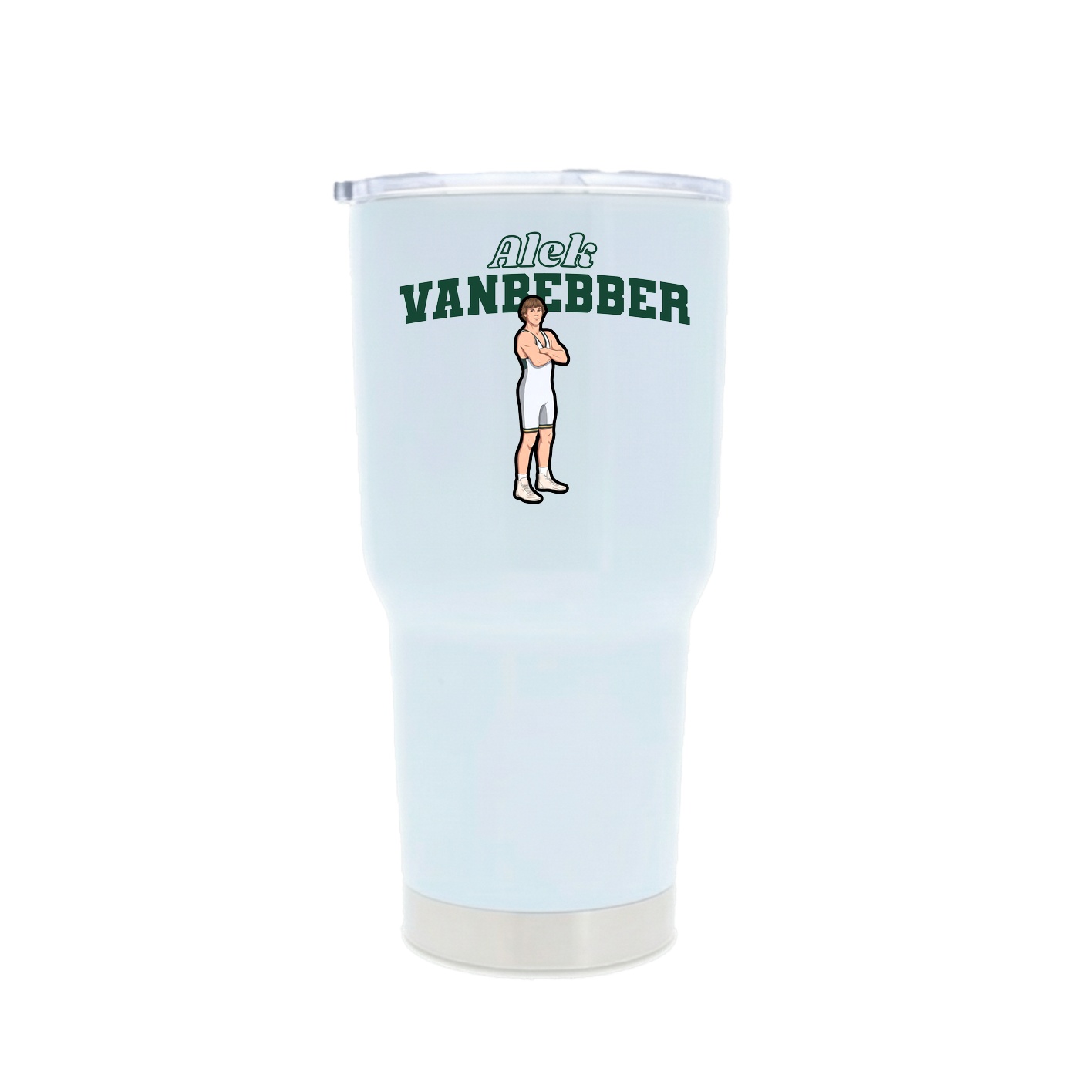30oz Stainless Steel Tumbler — Name Arch in White