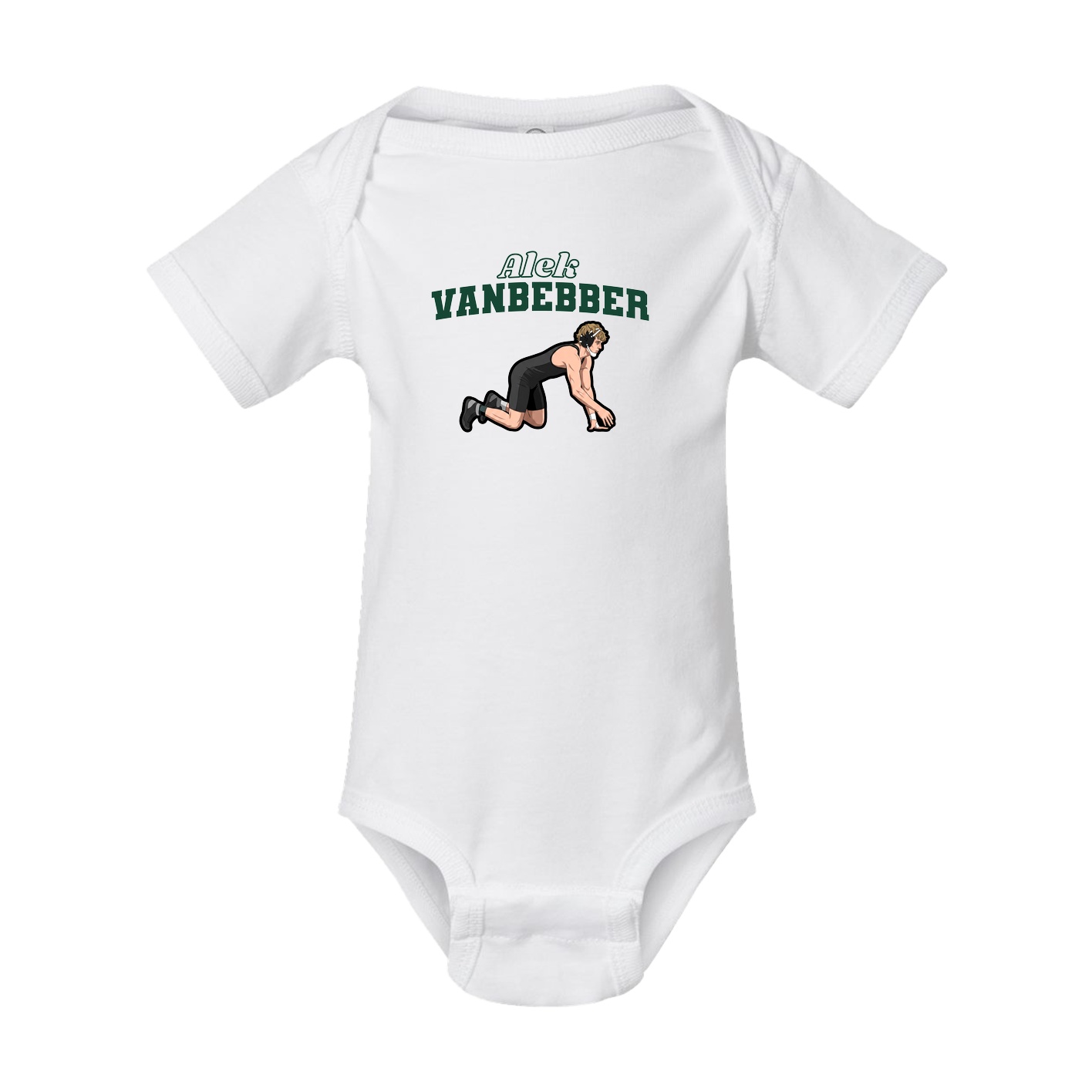 Baby Onesie — Name Arch in White