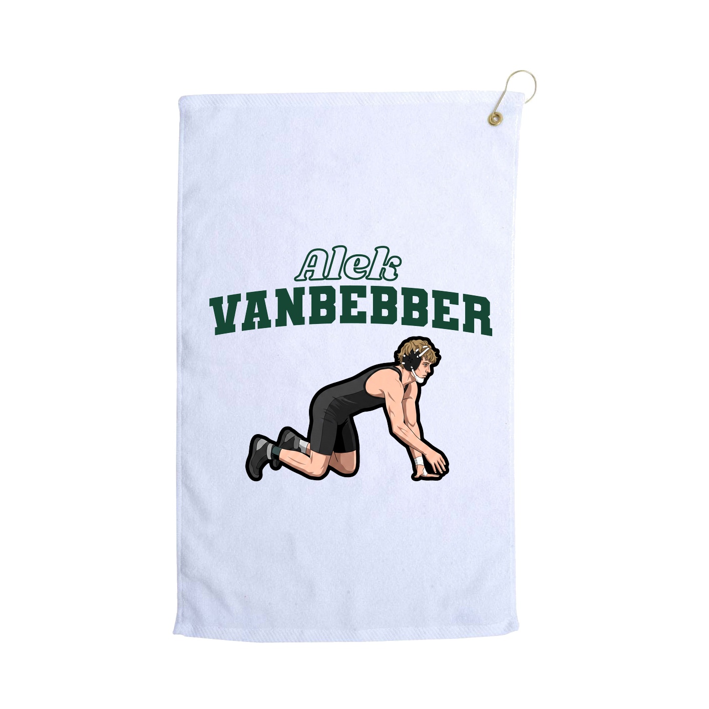 Golf Towel — Name Arch in White