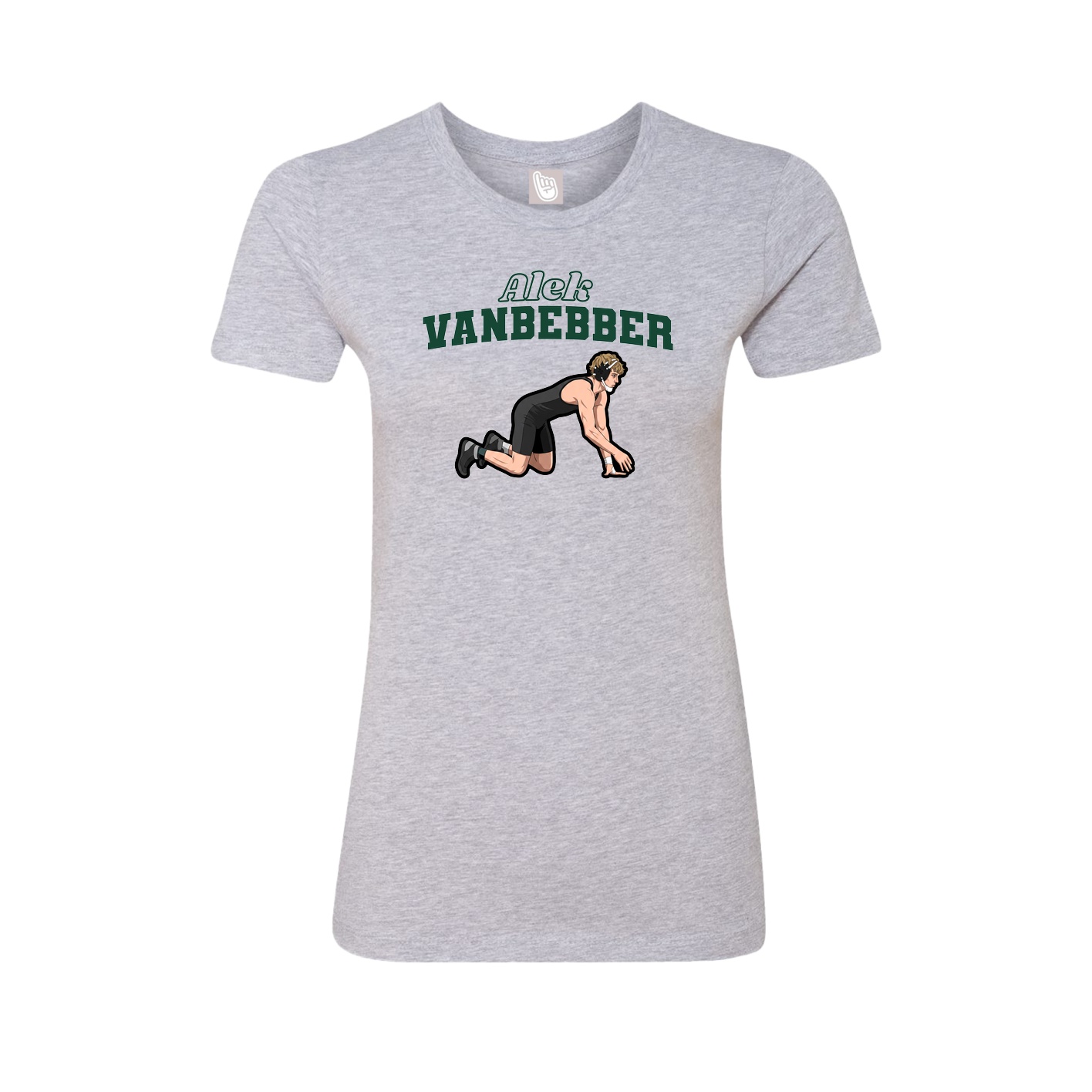 Fitted Women's Tee — Name Arch in Grey