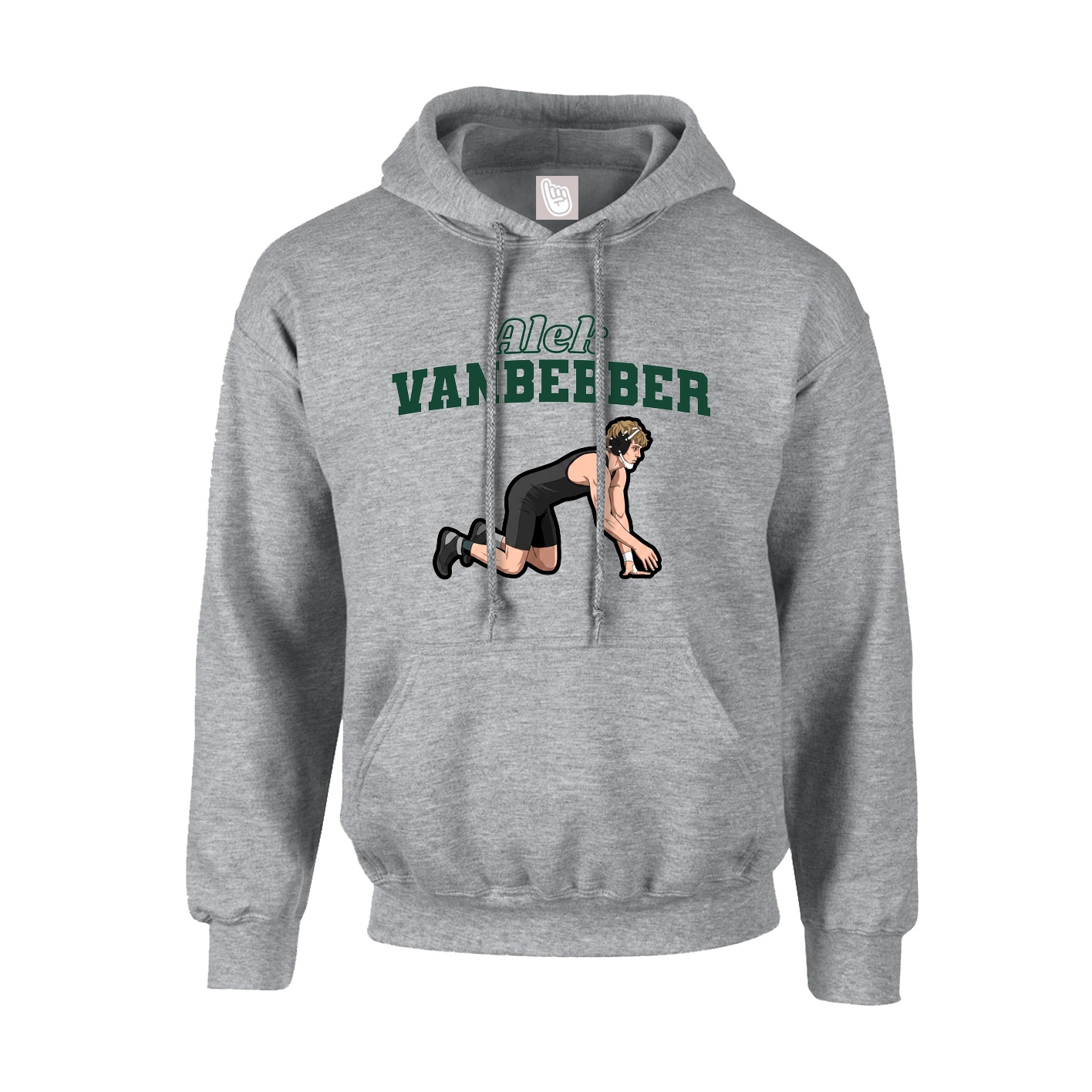 Youth Hoodie — Name Arch in Grey