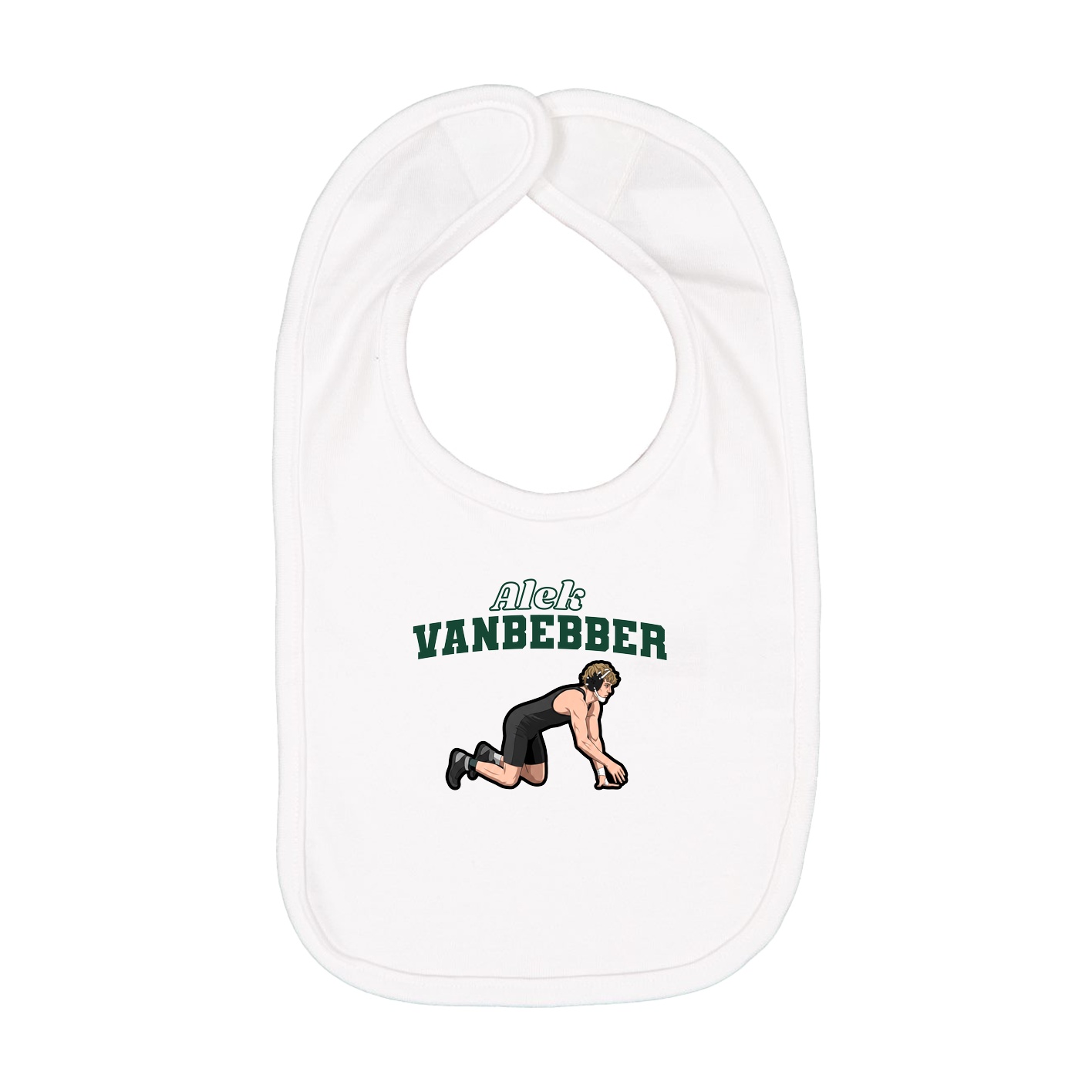 Infant Bib — Name Arch in White