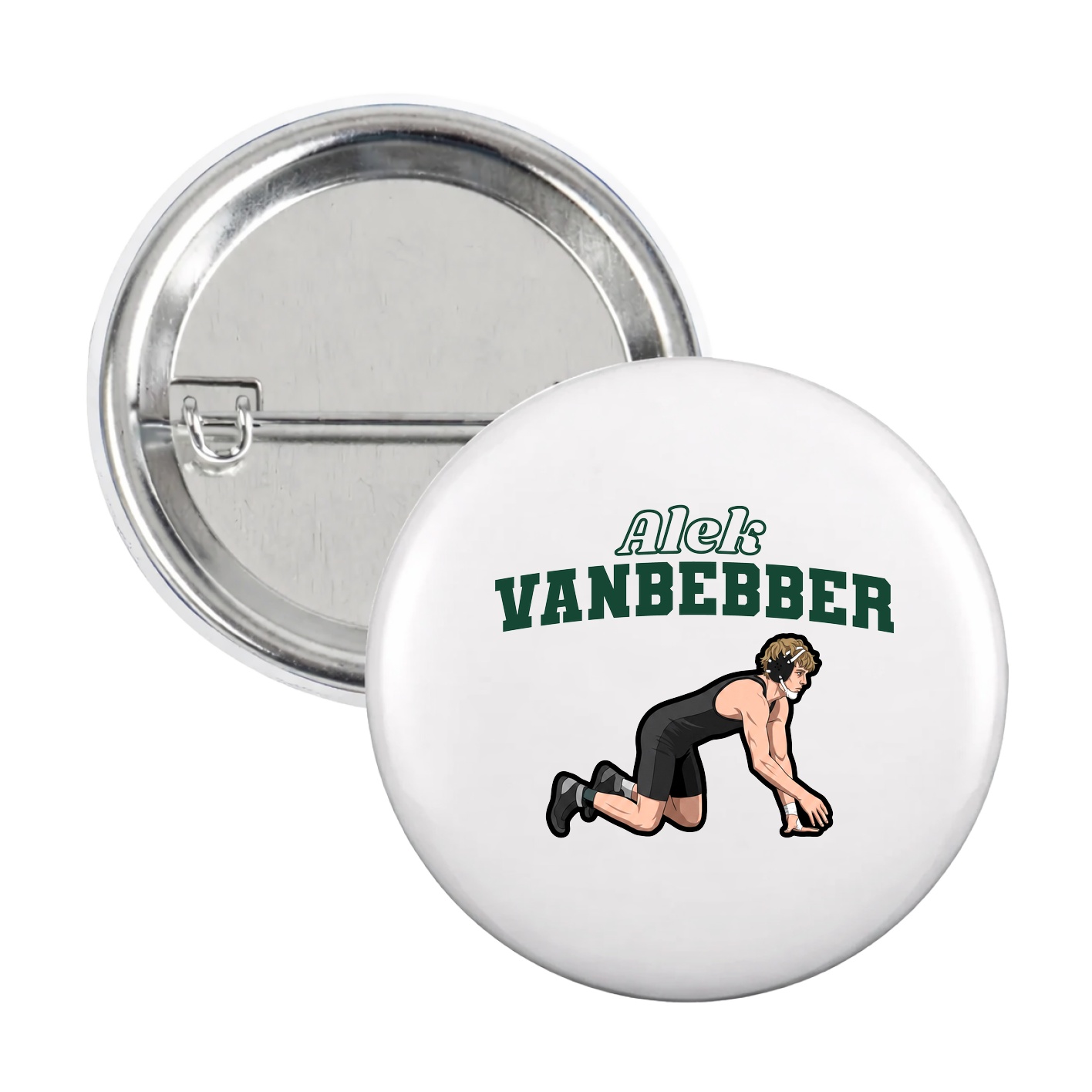 Game Day Button — Name Arch in White