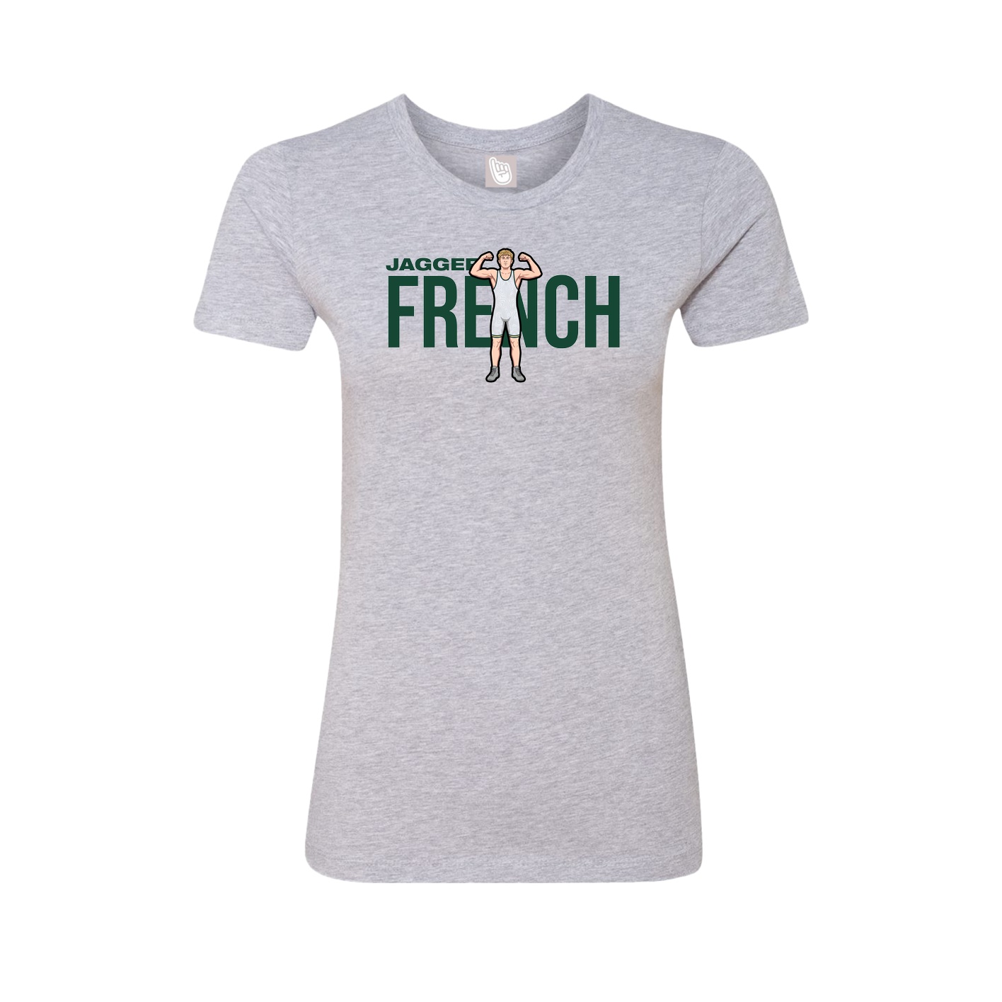 Fitted Women's Tee — Player Name in Grey
