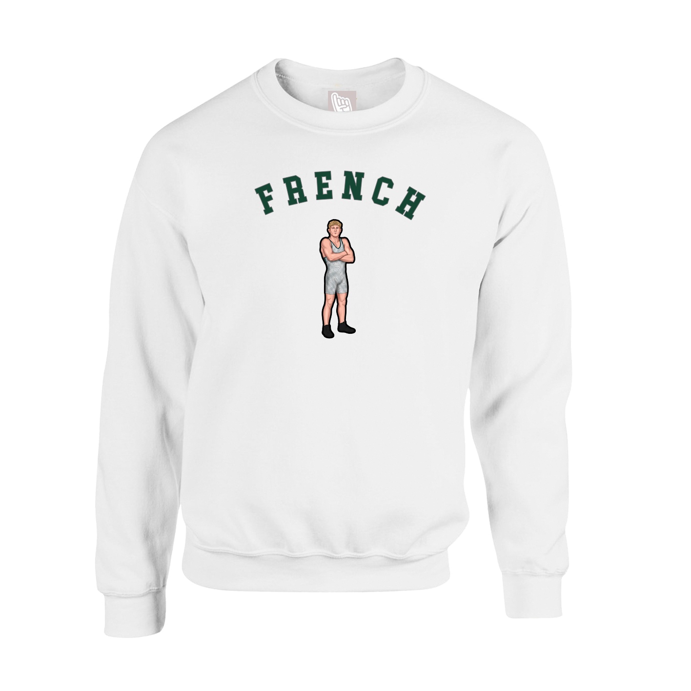 Fleece Crew — Shirsey Arch in White