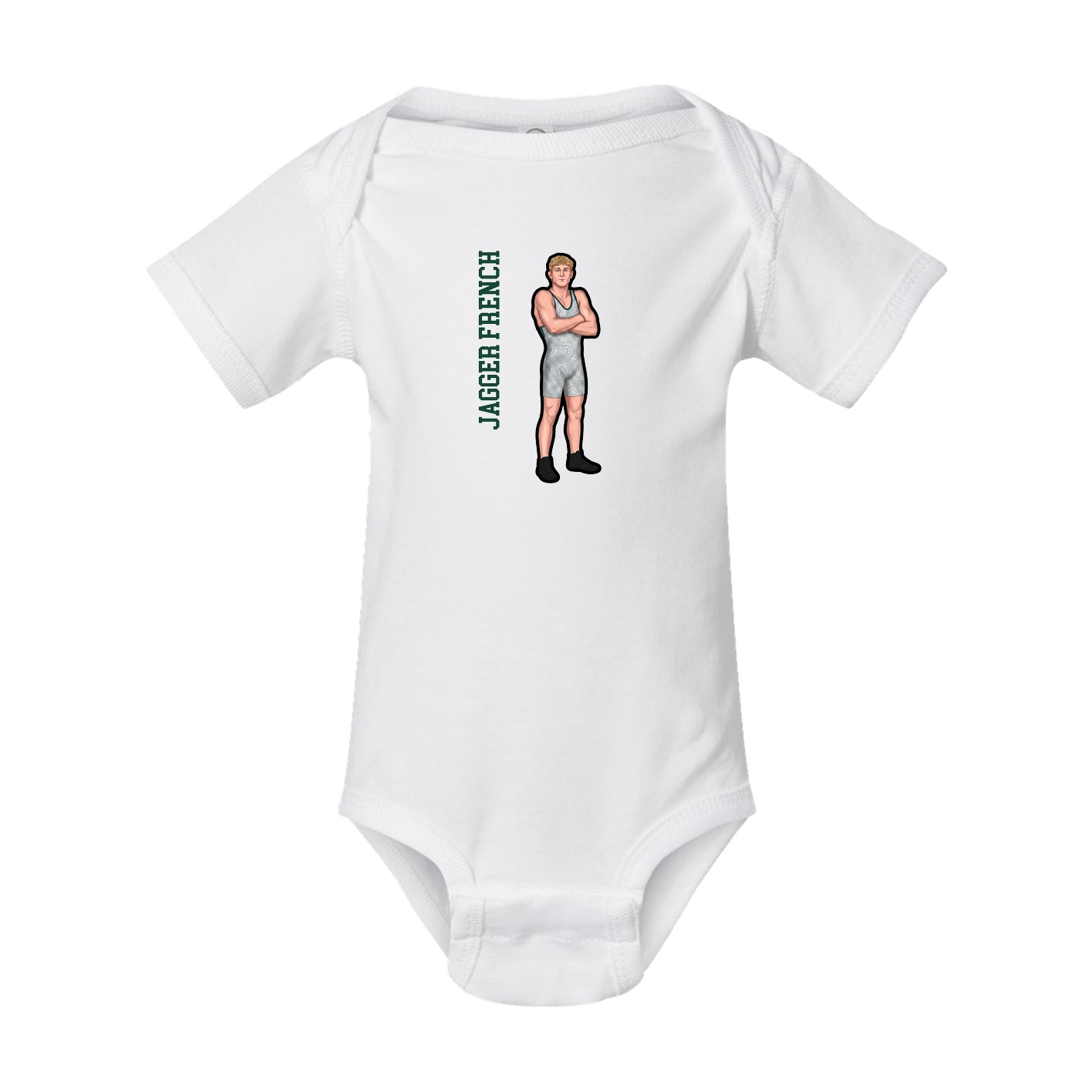 Baby Onesie — Name Vertical in White