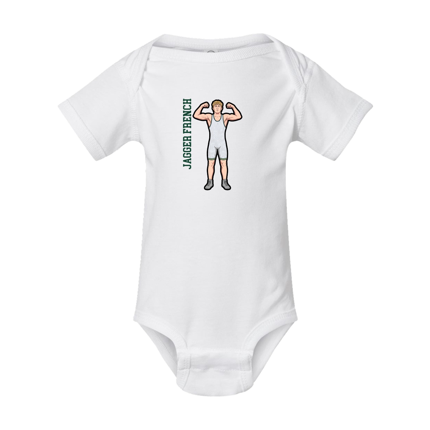 Baby Onesie — Name Vertical in White