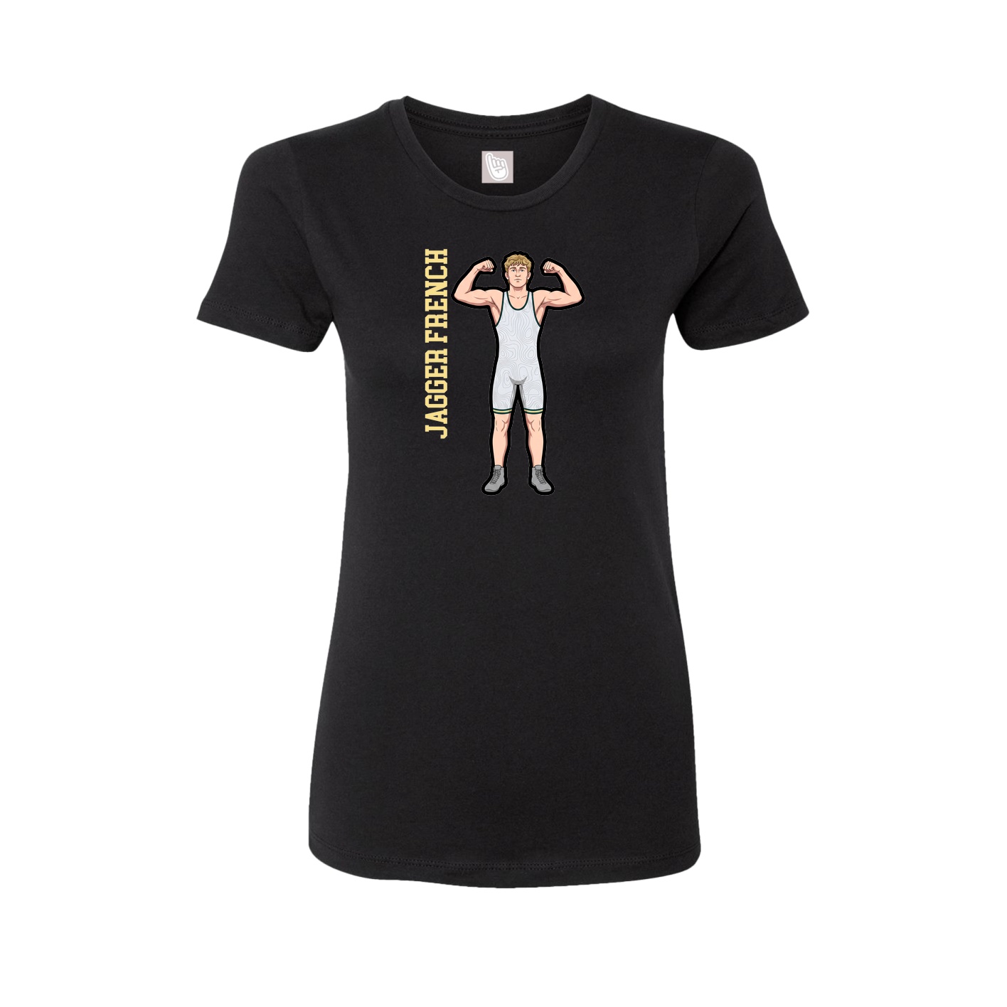 Fitted Women's Tee — Name Vertical in Black