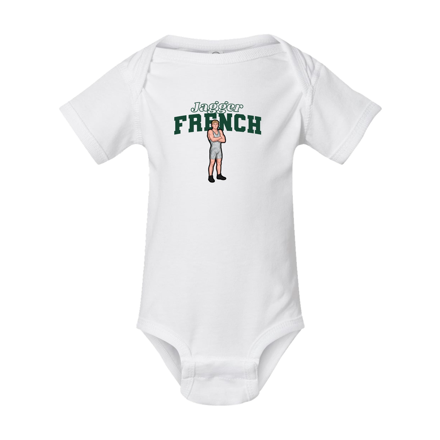 Baby Onesie — Name Arch in White