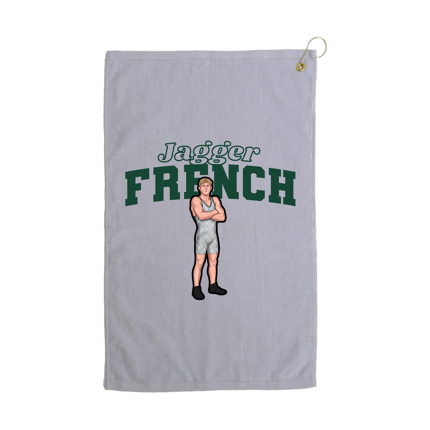 Golf Towel — Name Arch in Grey