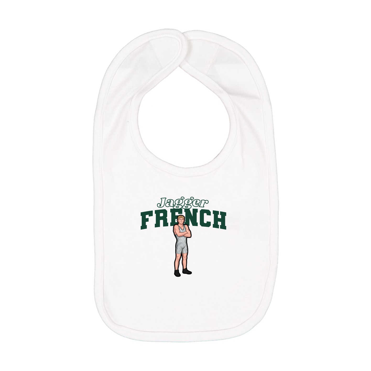 Infant Bib — Name Arch in White