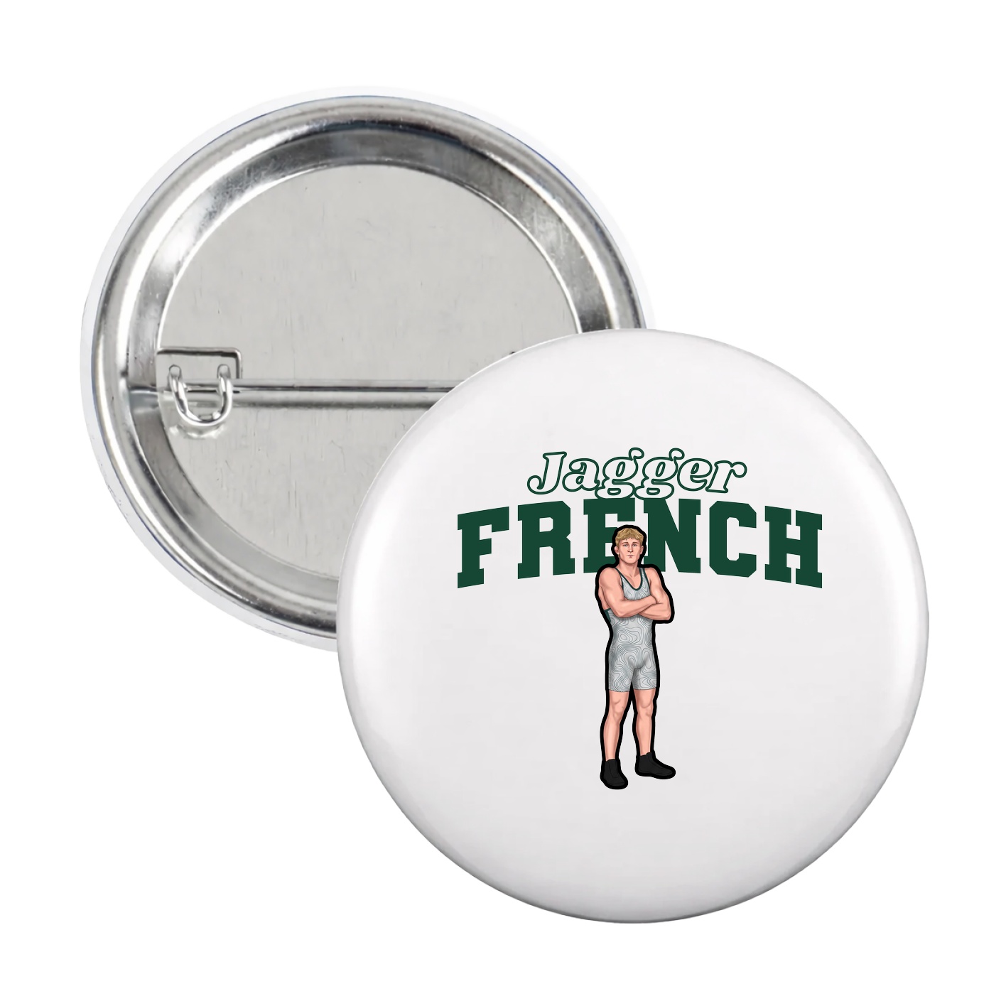 Game Day Button — Name Arch in White