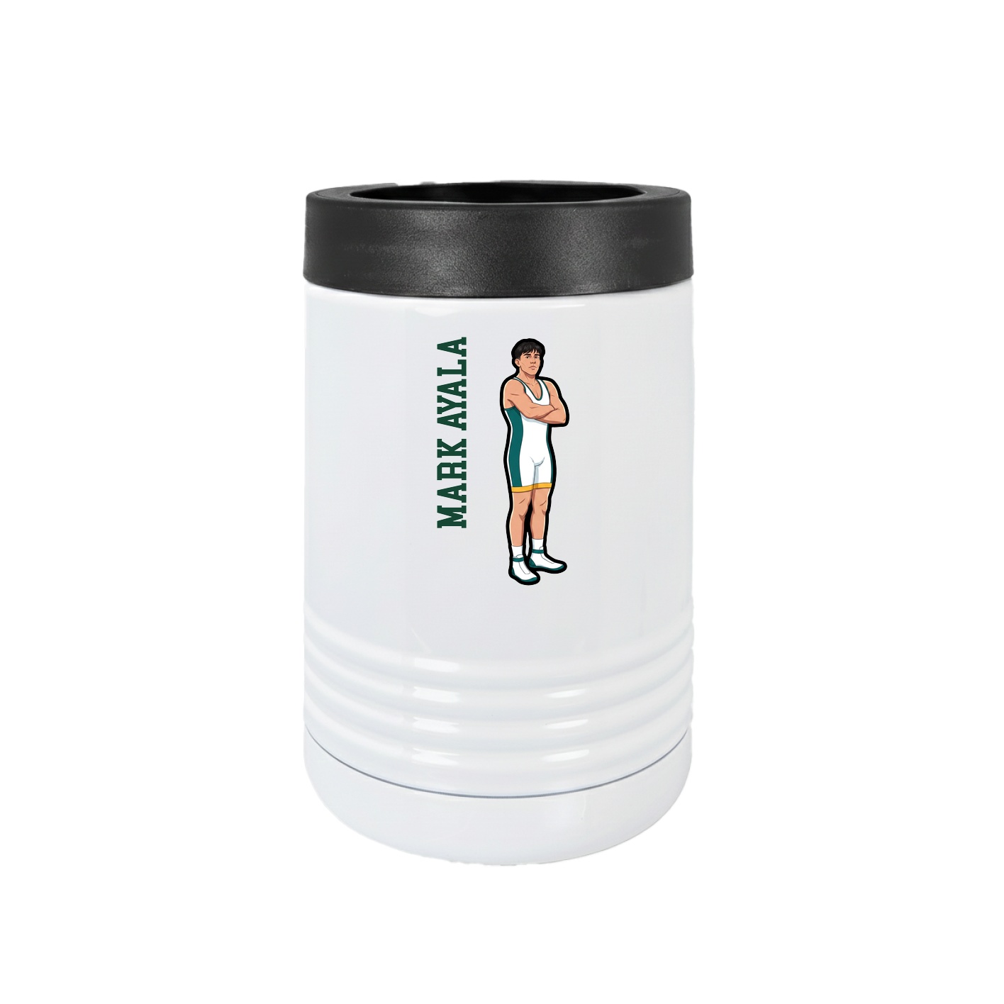 Beverage Holder — Name Vertical in White