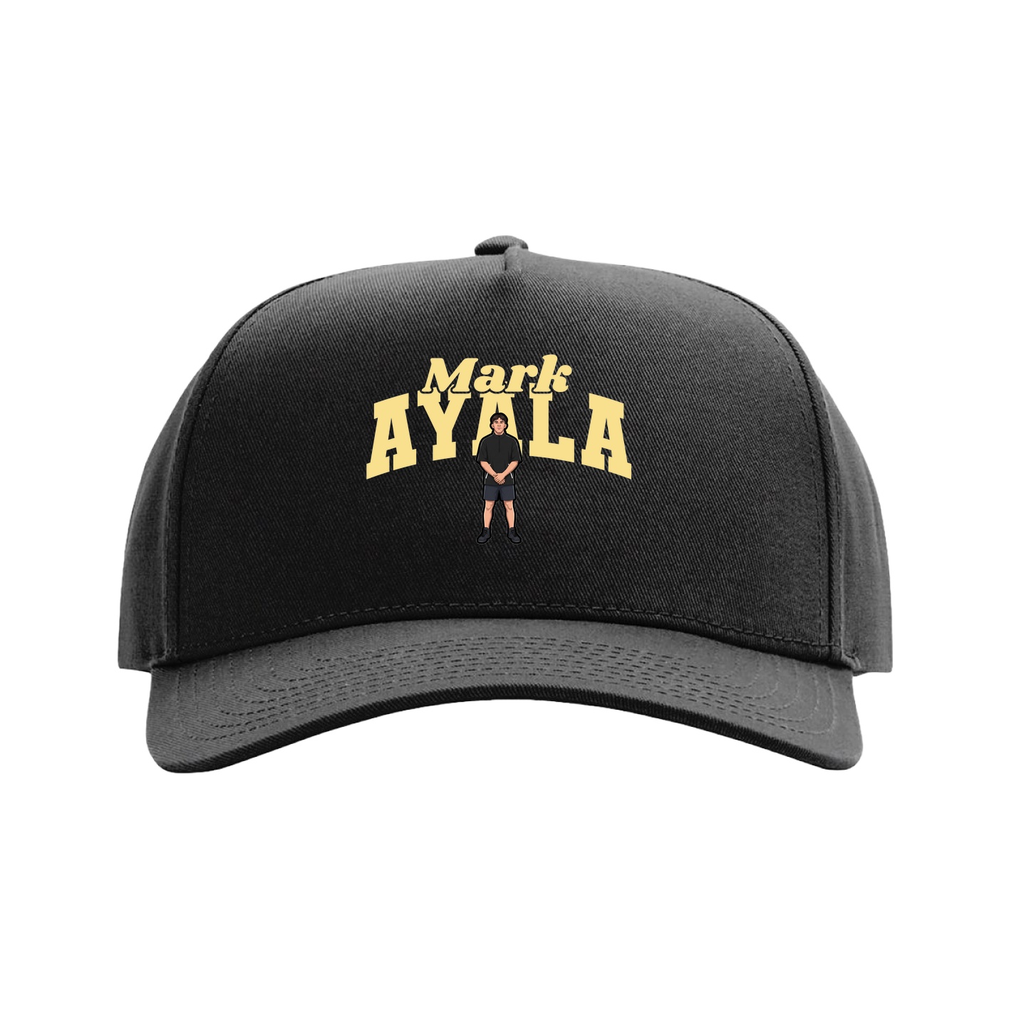 Full Fabric Five-Panel Champ Cap — Signature Arch in Black