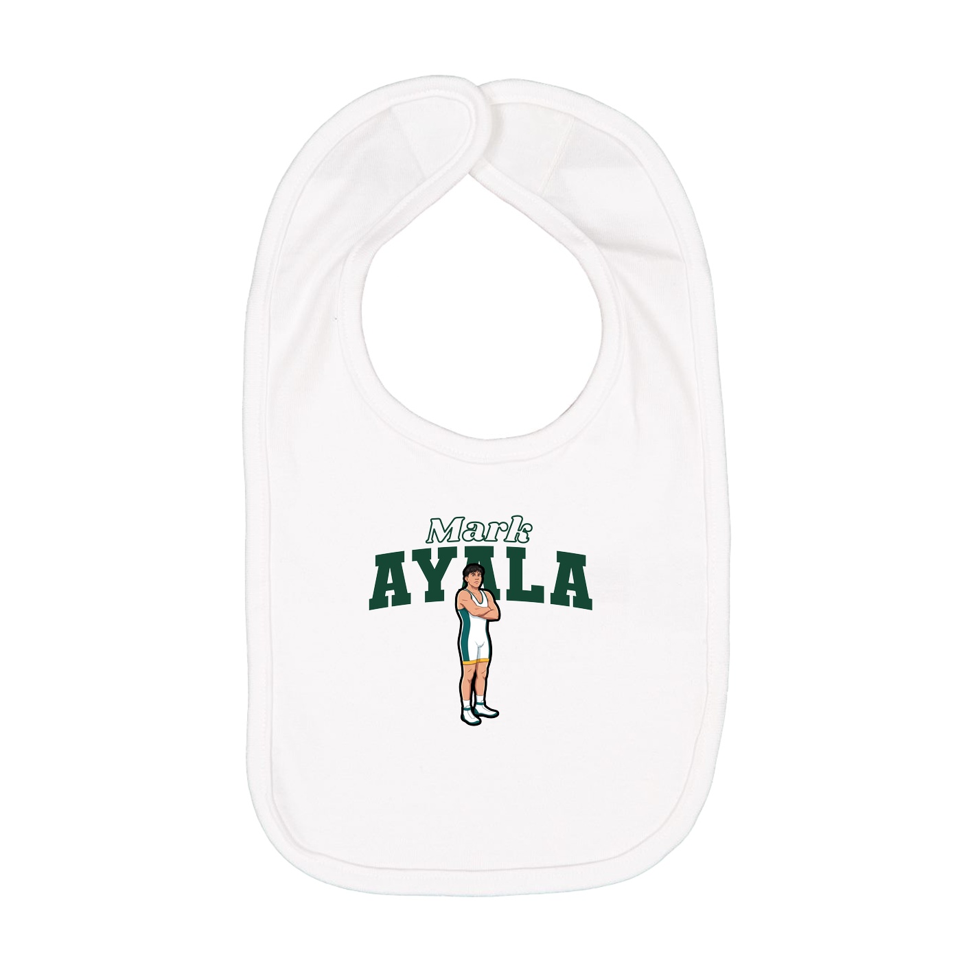 Infant Bib — Name Arch in White