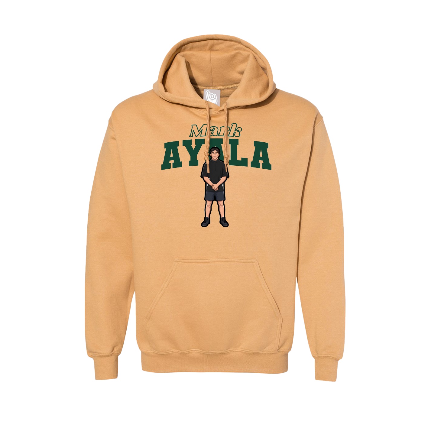 Hoodie — Name Arch in Vegas Gold