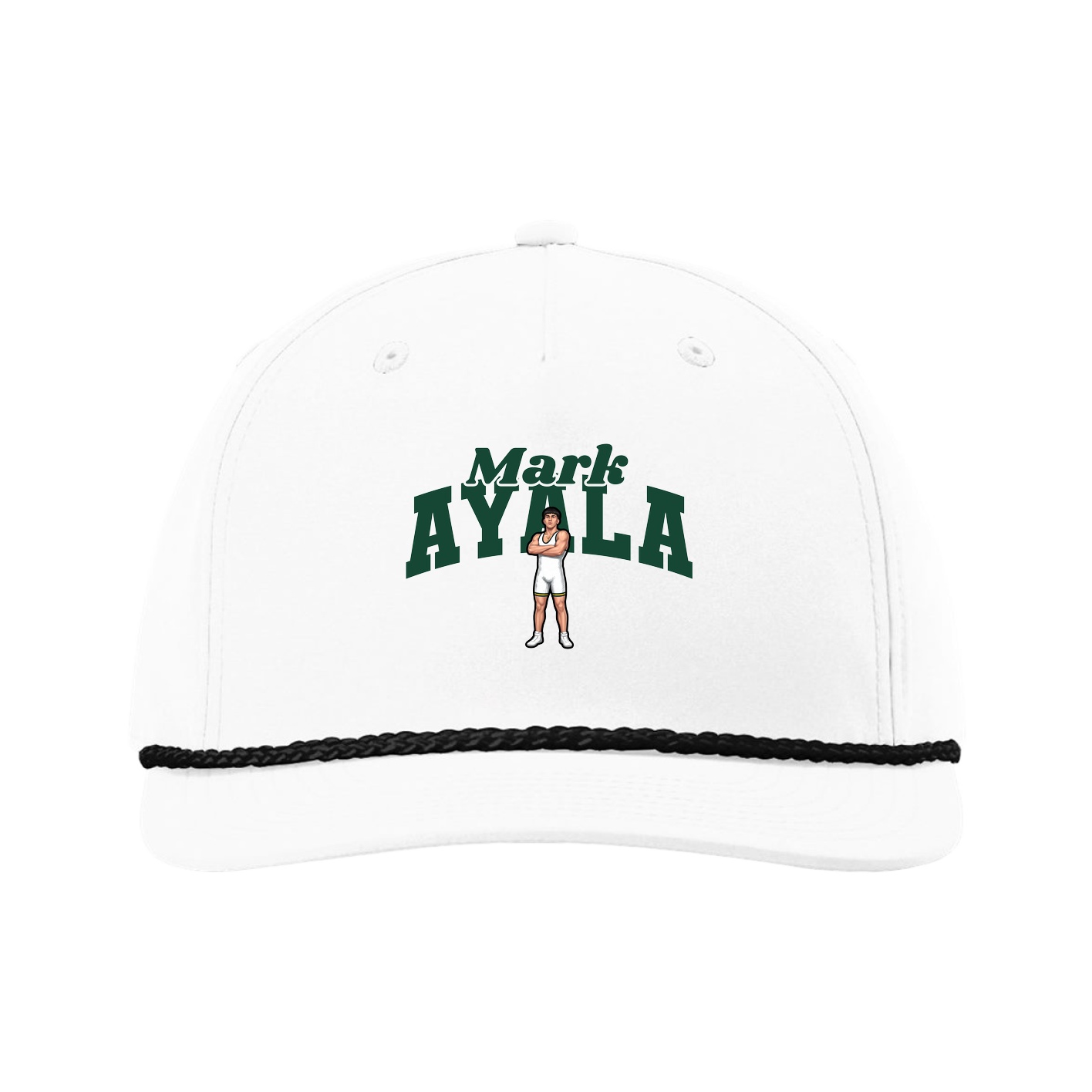 Five-Panel Classic Rope Cap — Signature Arch in White