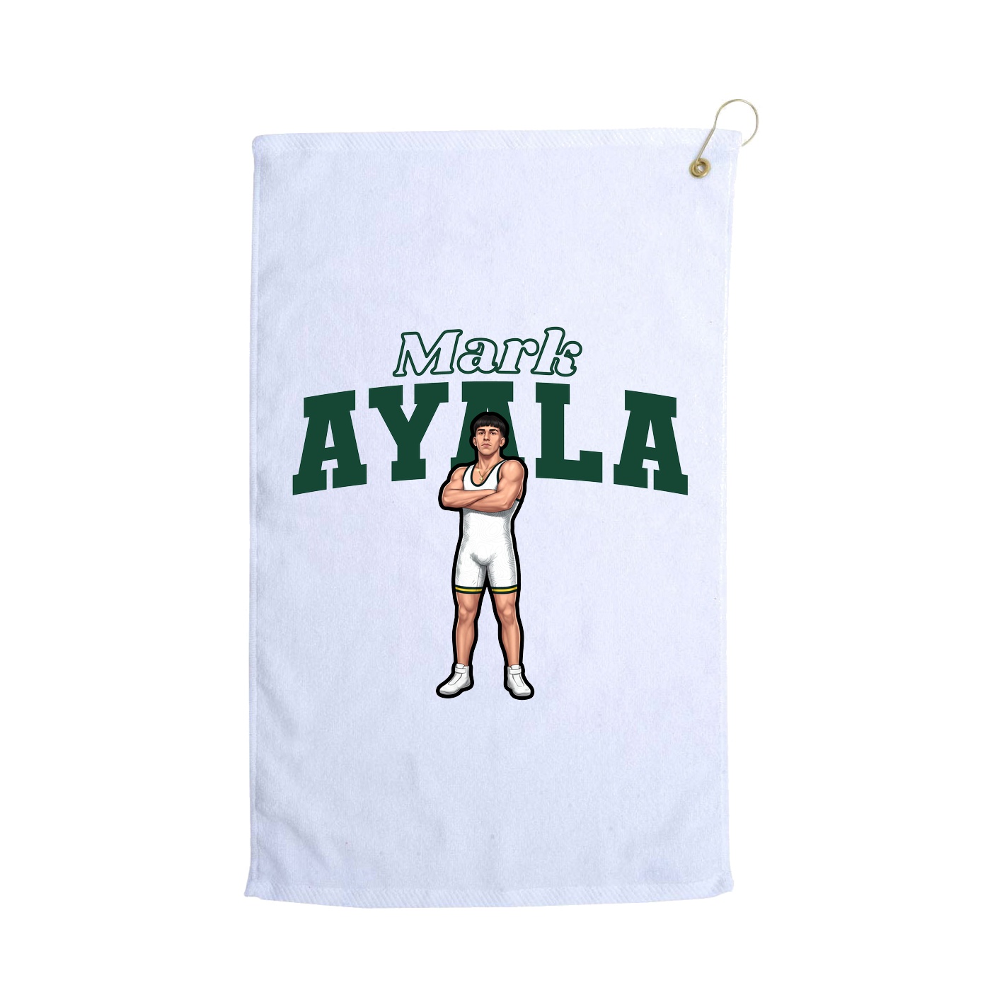 Golf Towel — Name Arch in White
