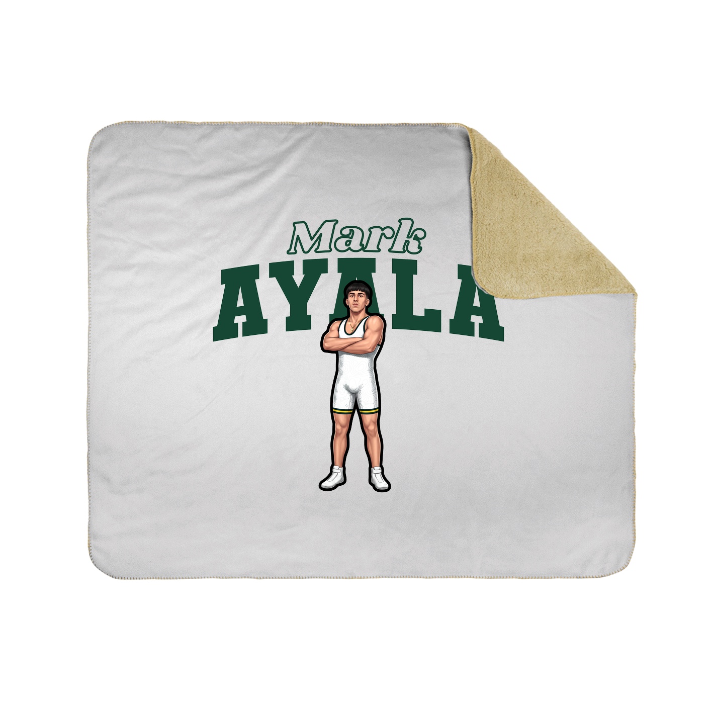 Throw Blanket — Name Arch in White