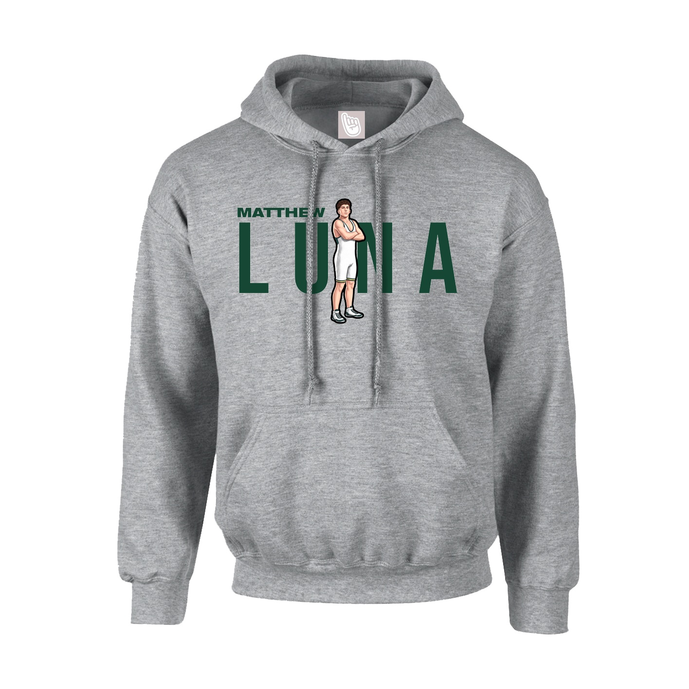 Hoodie — Player Name in Grey