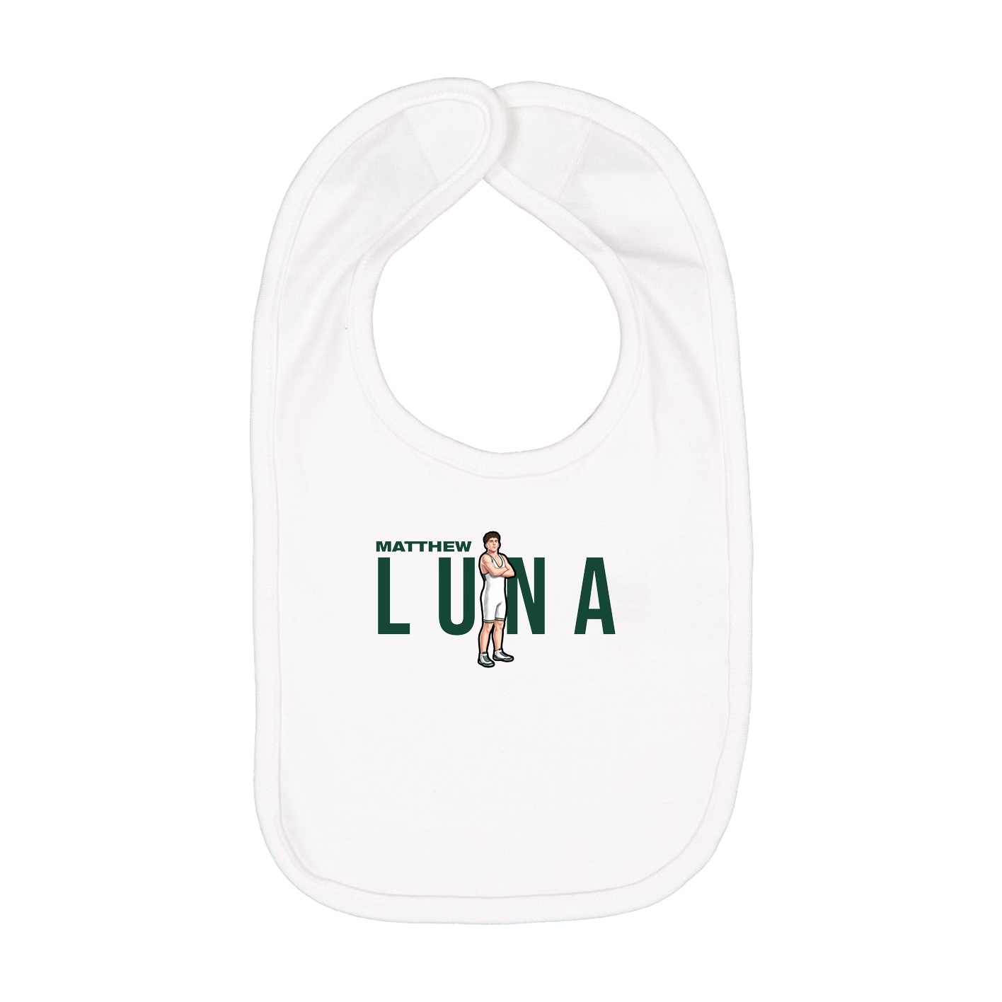 Infant Bib — Player Name in White