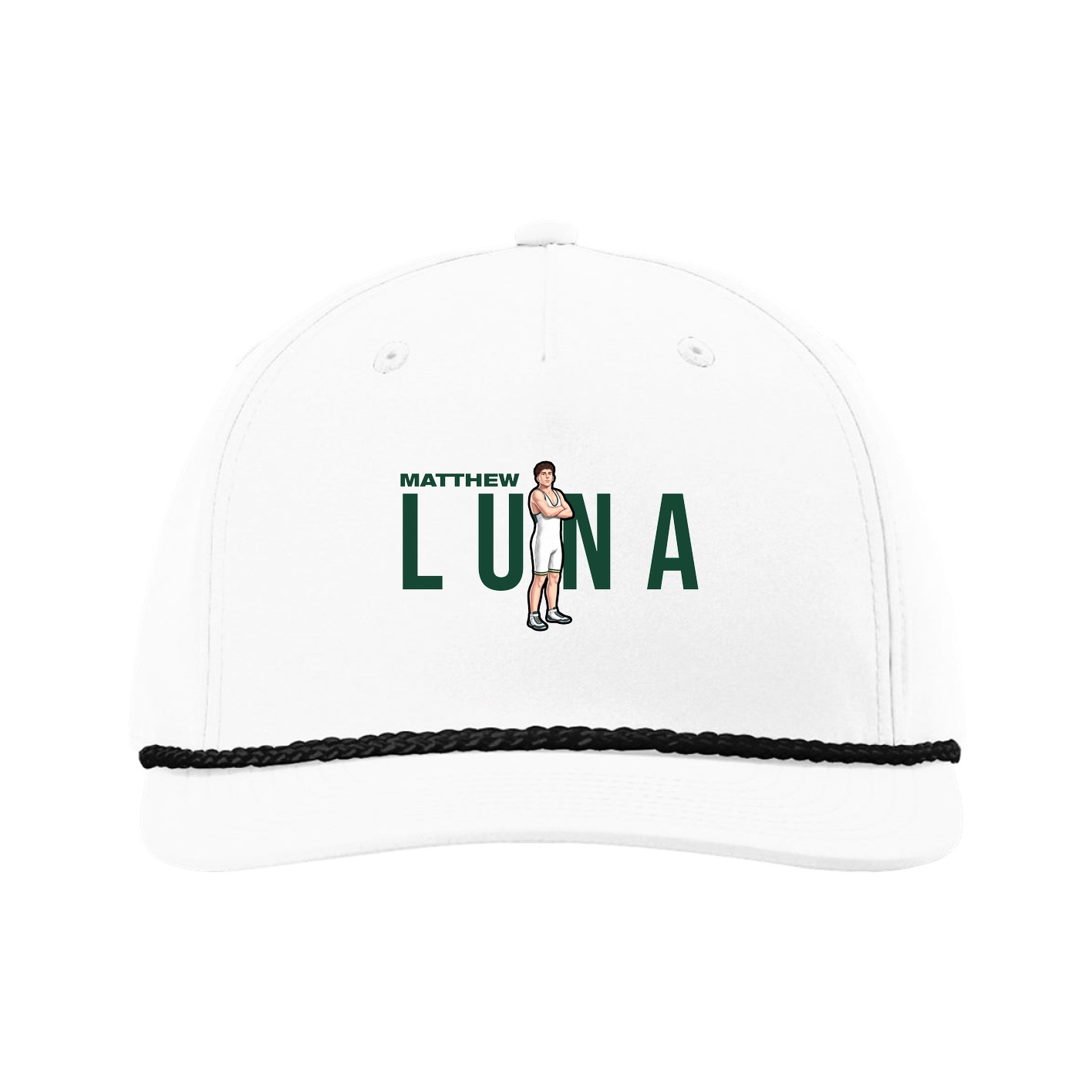 Five-Panel Classic Rope Cap — Player Name in White