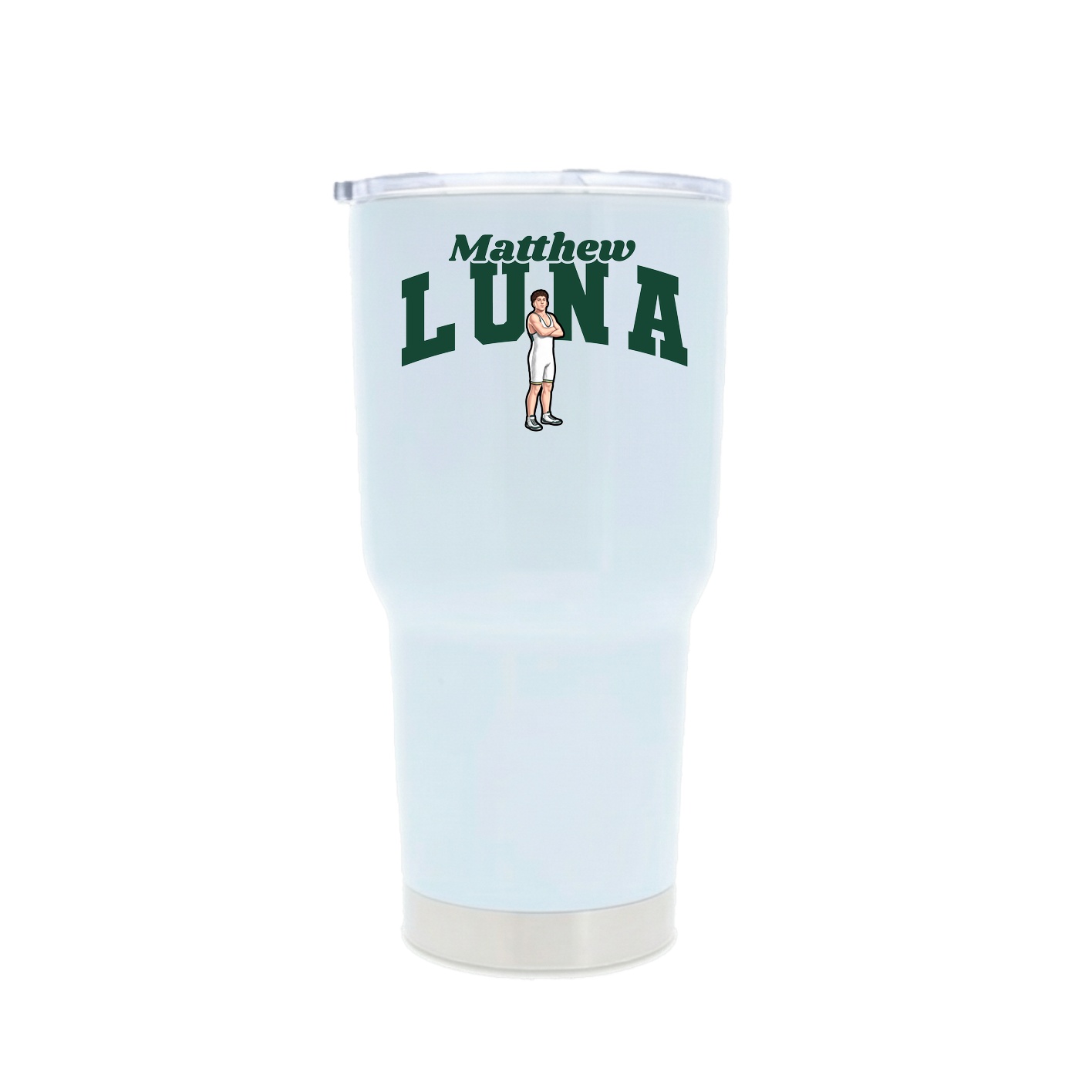 30oz Stainless Steel Tumbler — Signature Arch in White