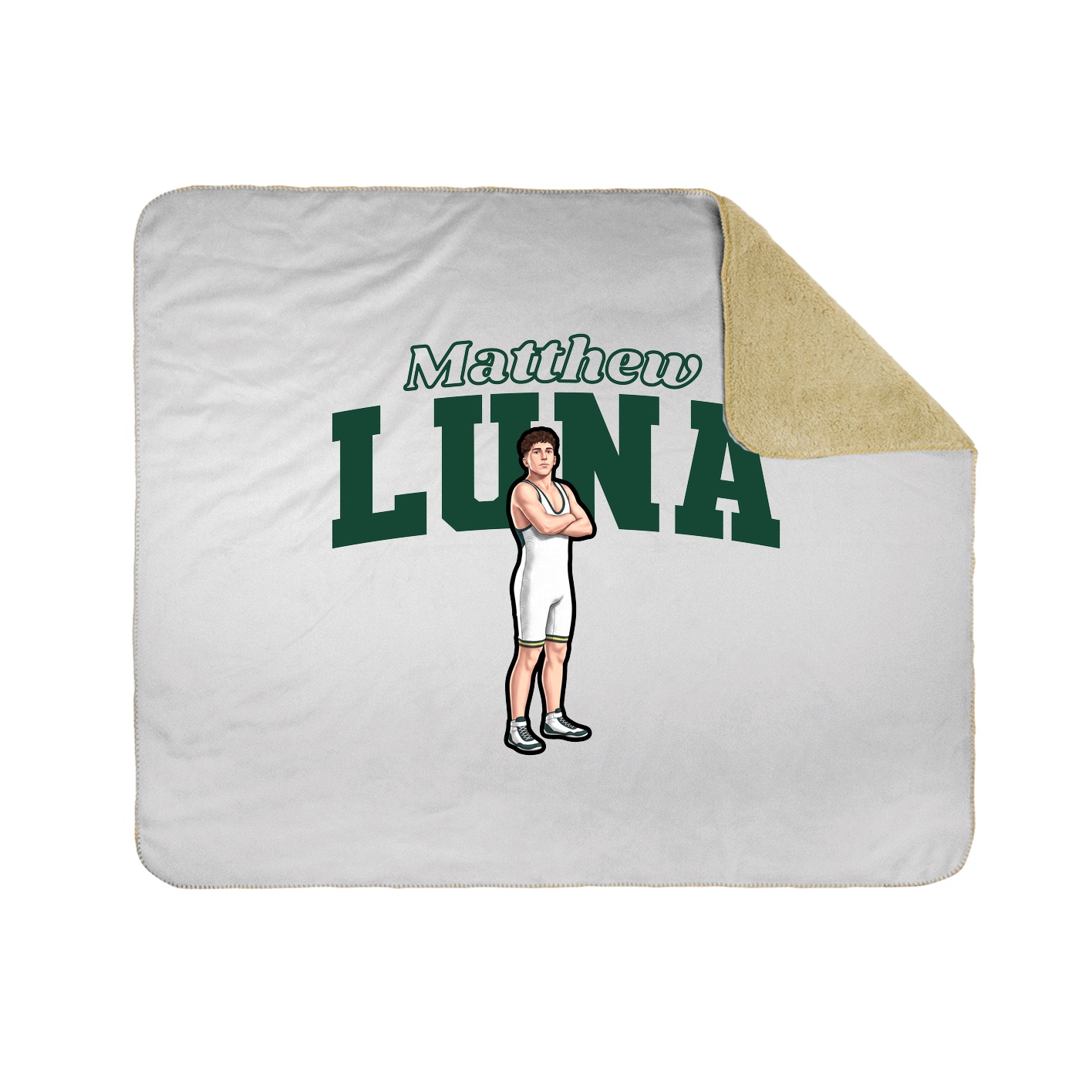 Throw Blanket — Name Arch in White
