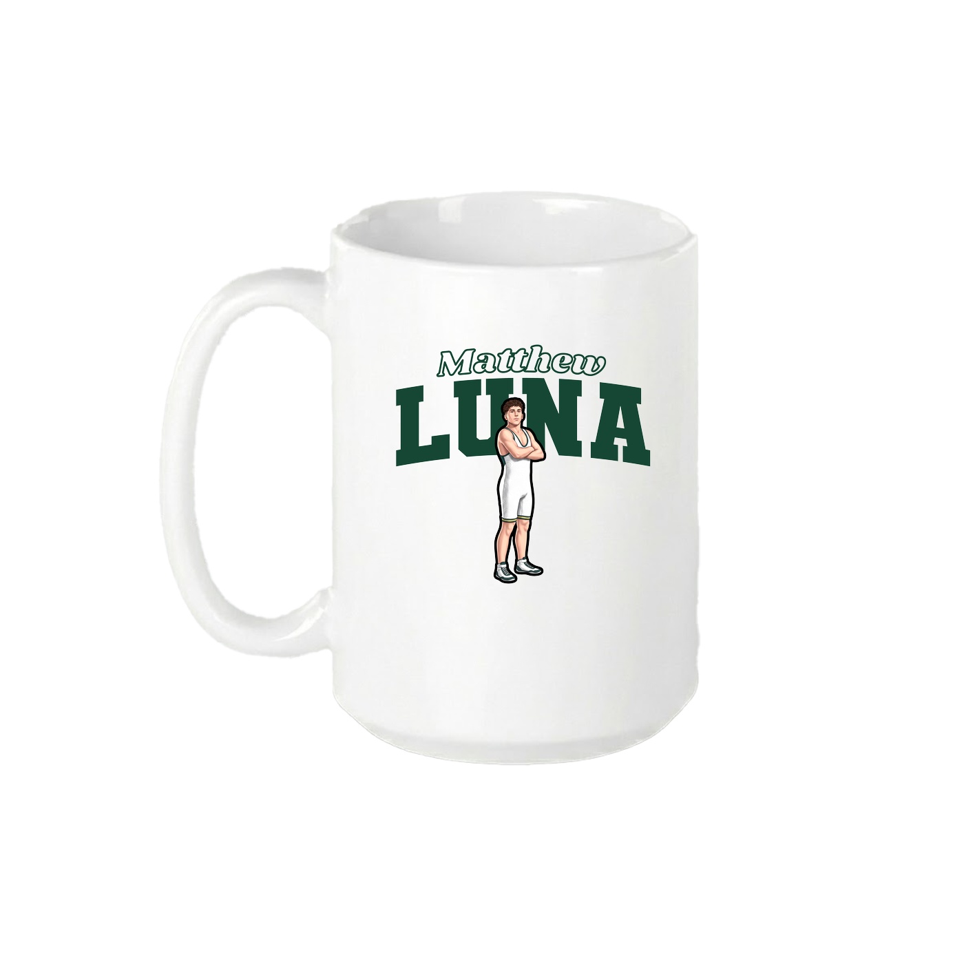 15oz Coffee Mug — Name Arch in White