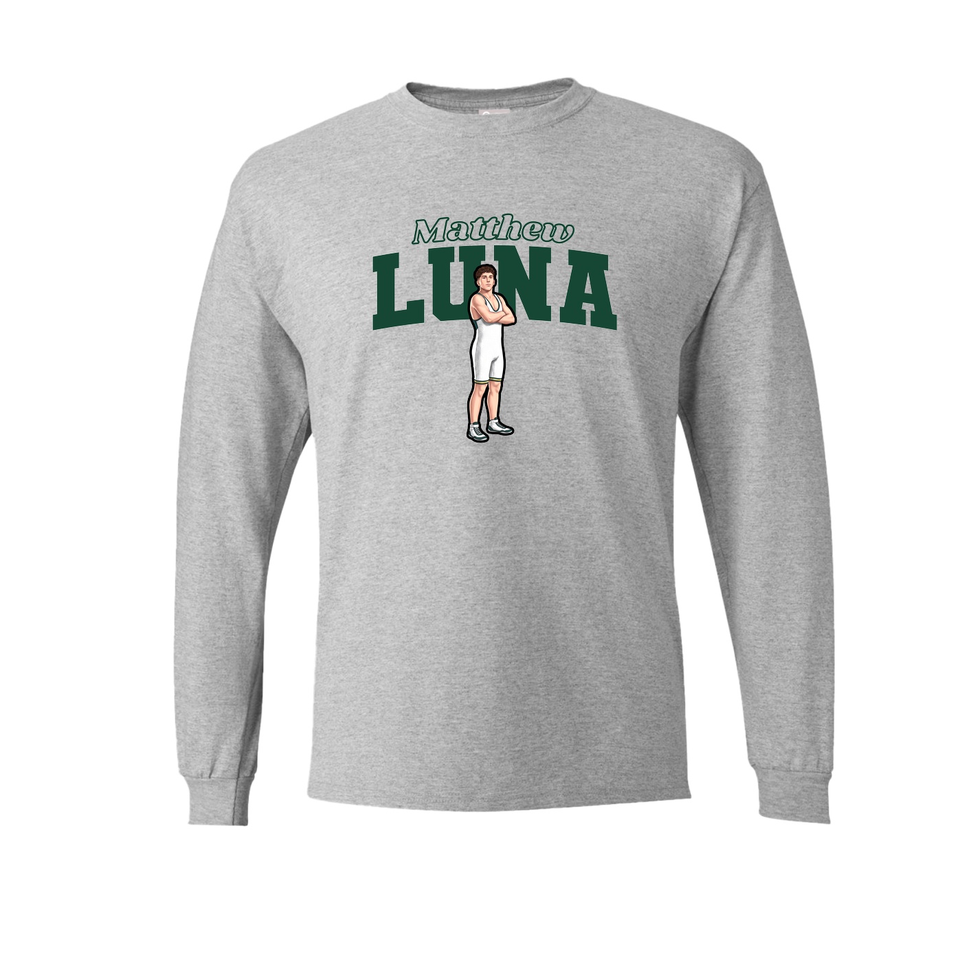 Long Sleeve Tee — Name Arch in Grey