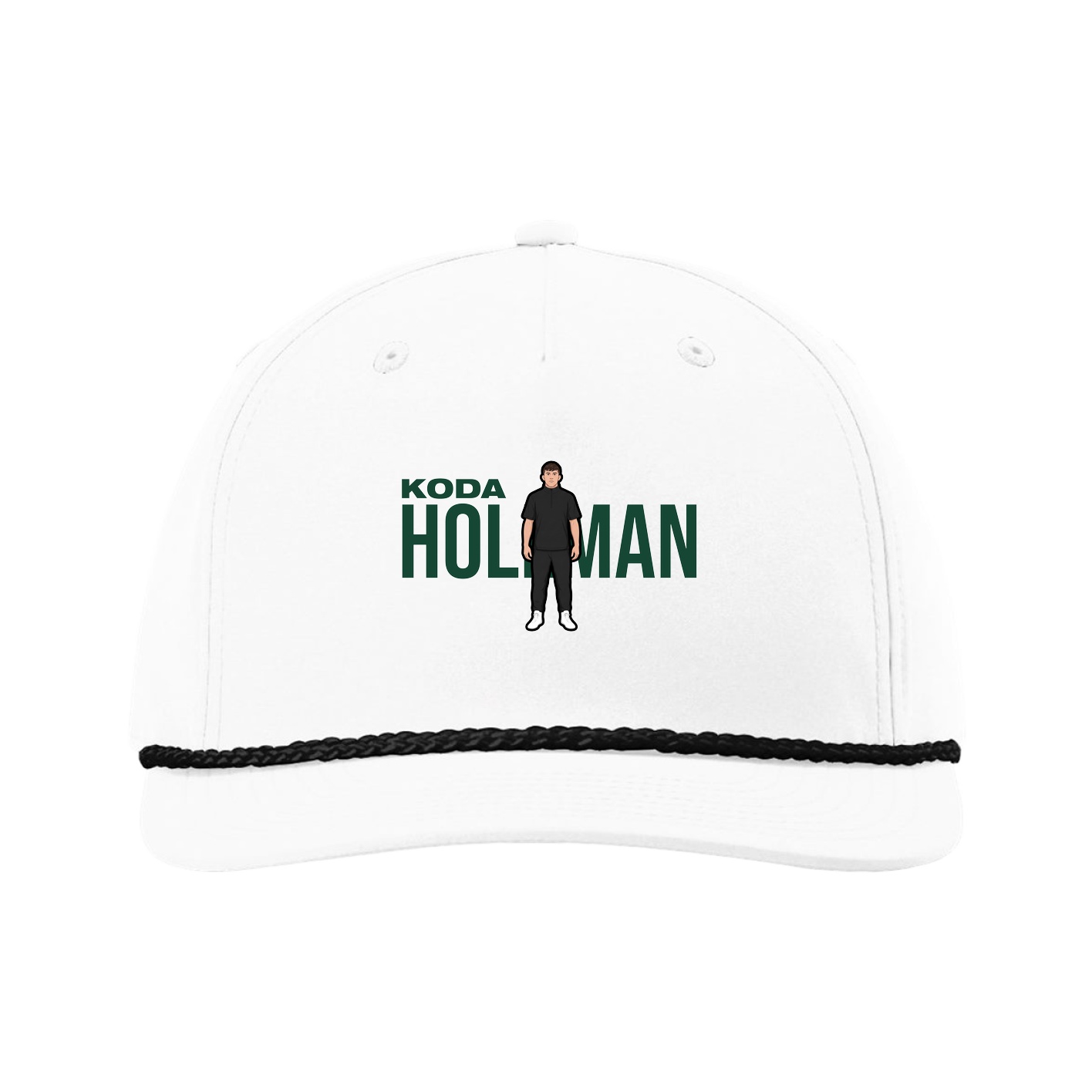 Five-Panel Classic Rope Cap — Player Name in White