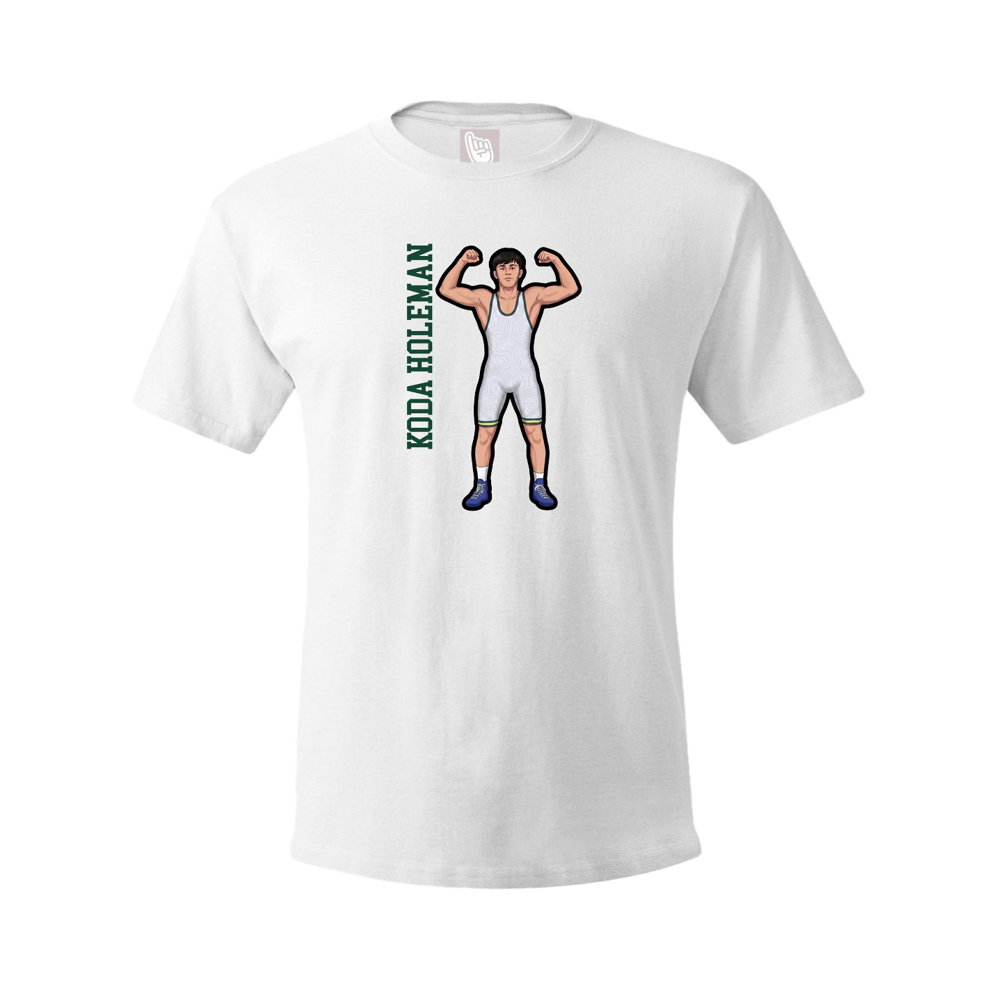 Youth Tee — Name Vertical in White