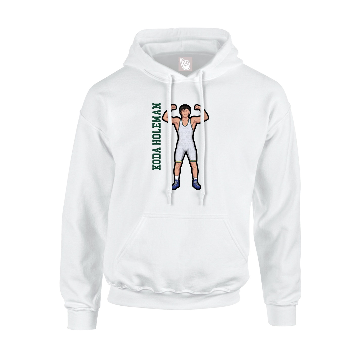 Youth Hoodie — Name Vertical in White
