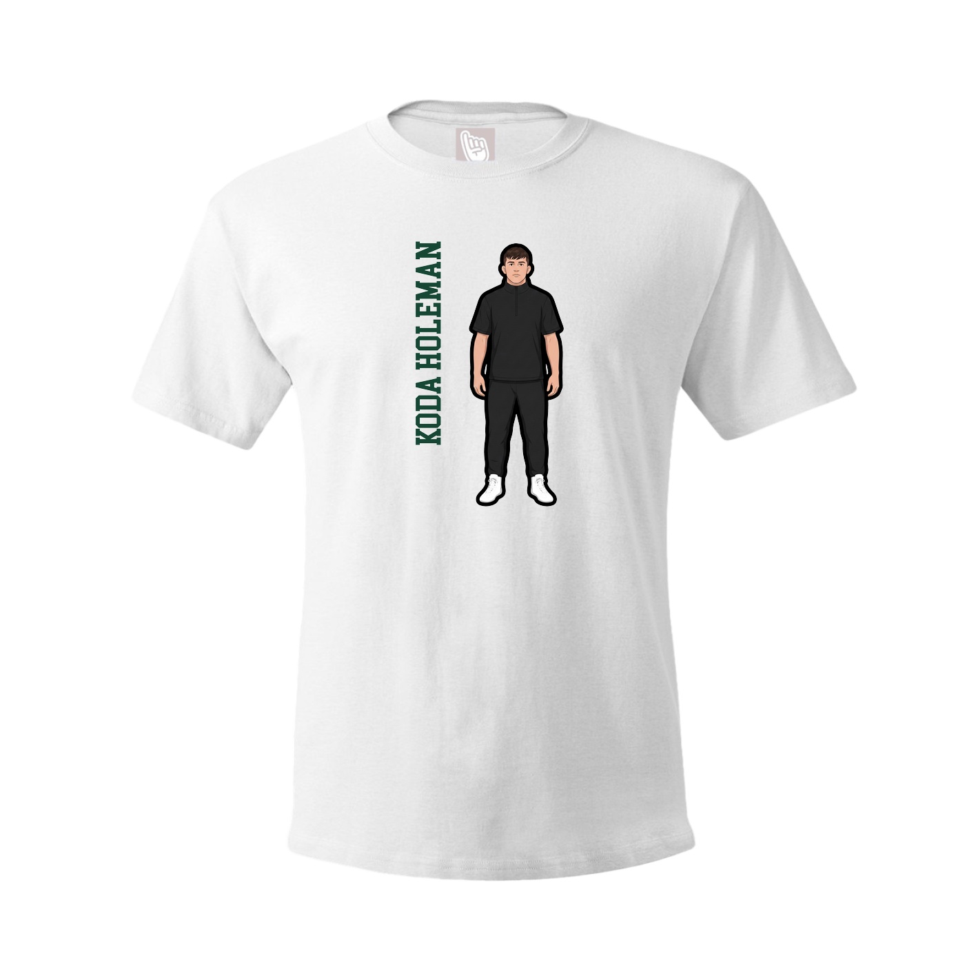 Youth Tee — Name Vertical in White