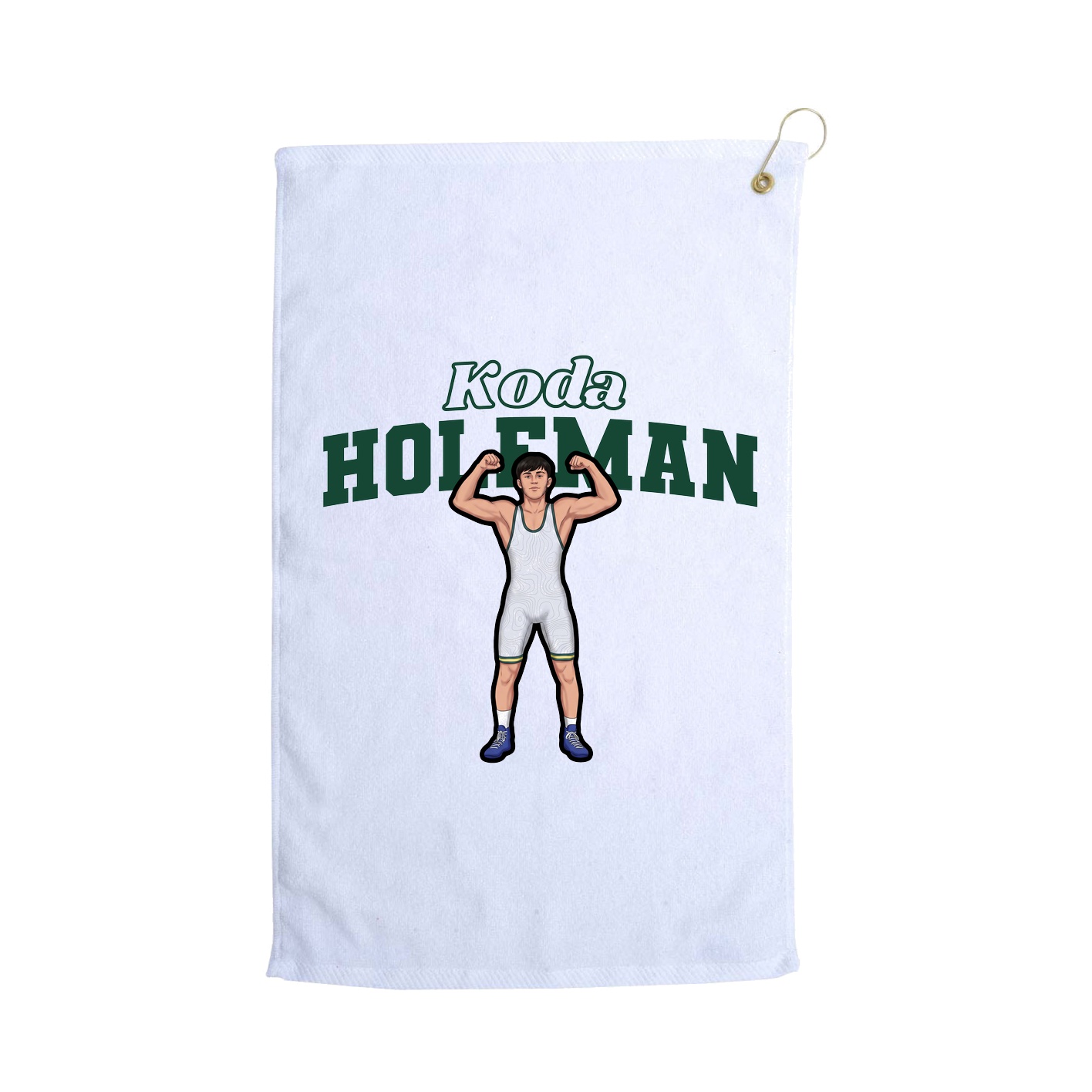 Golf Towel — Name Arch in White