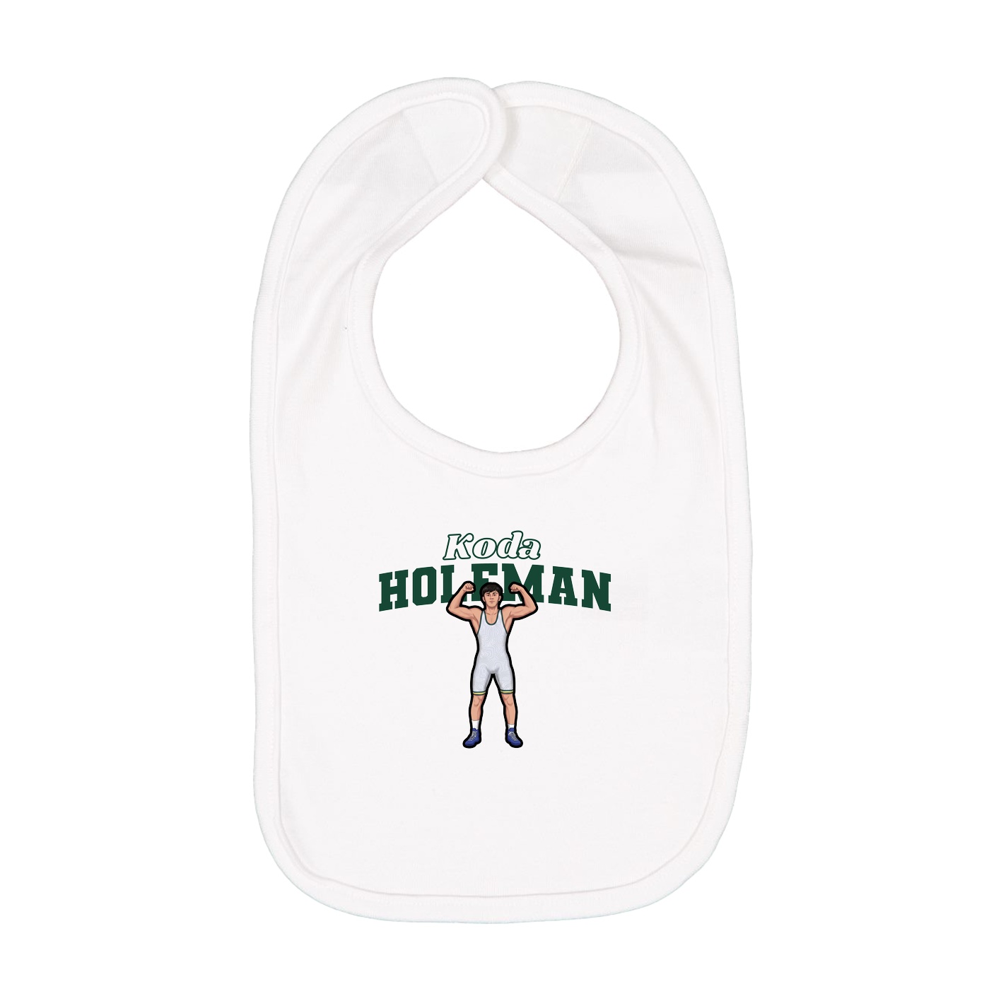 Infant Bib — Name Arch in White