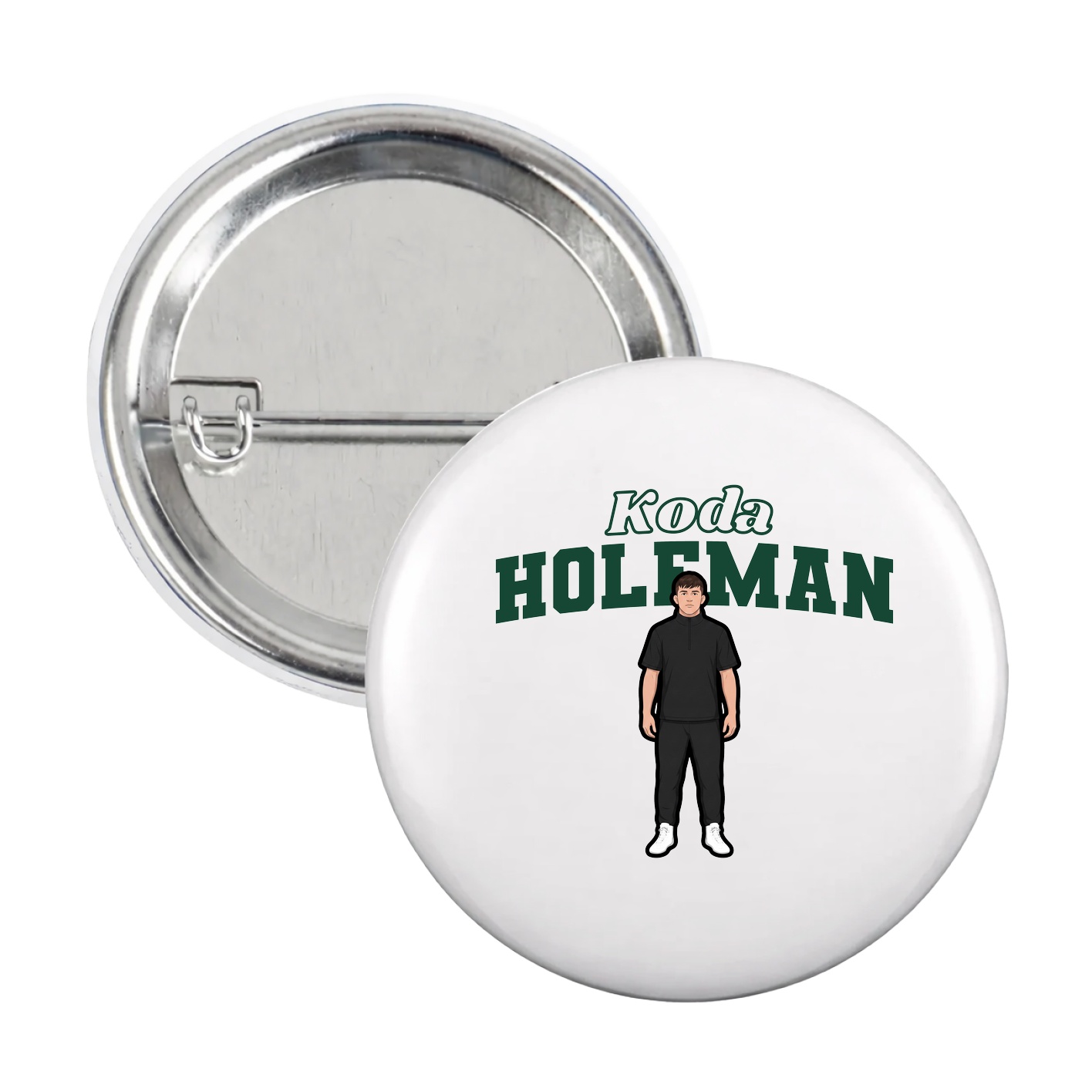 Game Day Button — Name Arch in White