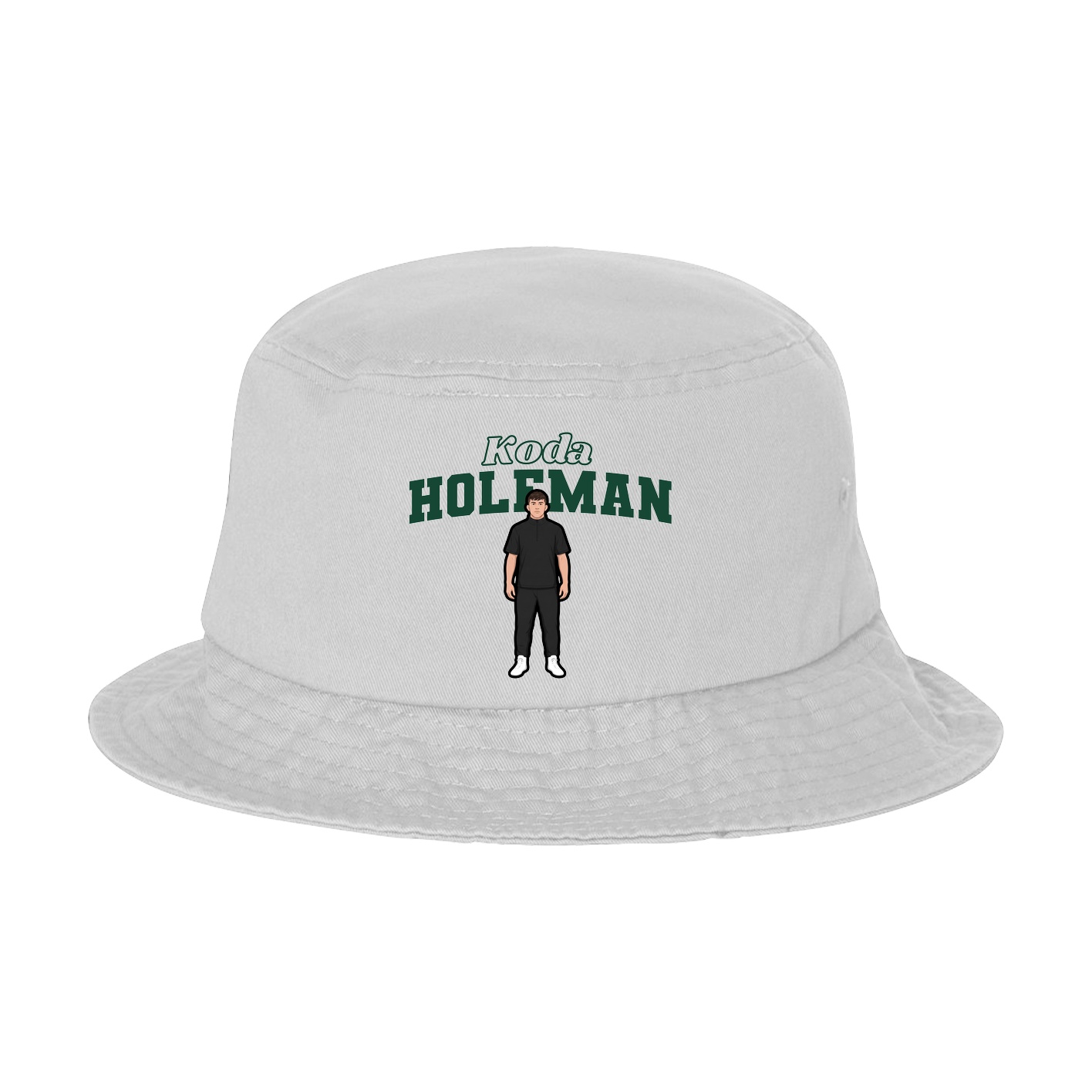 Bucket Cap — Name Arch in White