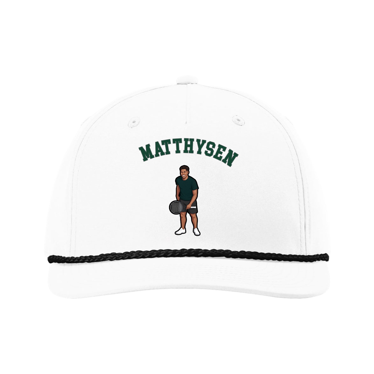 Five-Panel Classic Rope Cap — Shirsey Arch in White