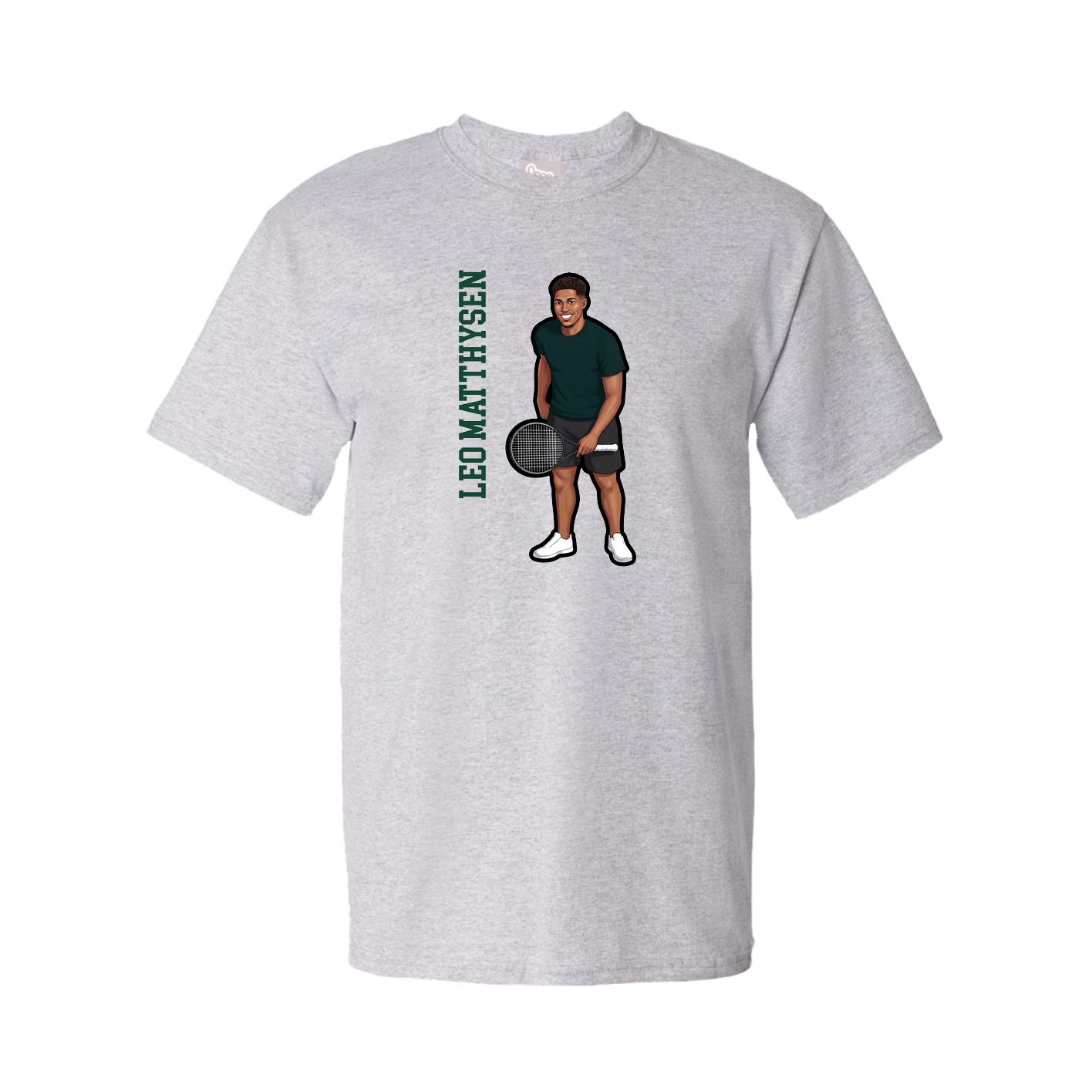 Tee — Name Vertical in Grey