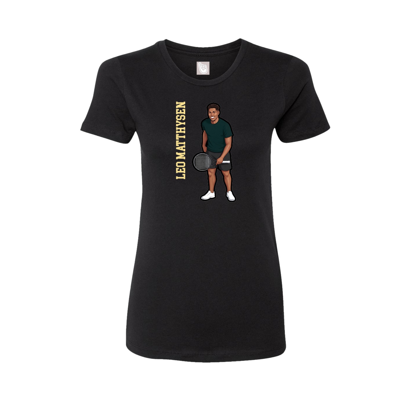 Fitted Women's Tee — Name Vertical in Black