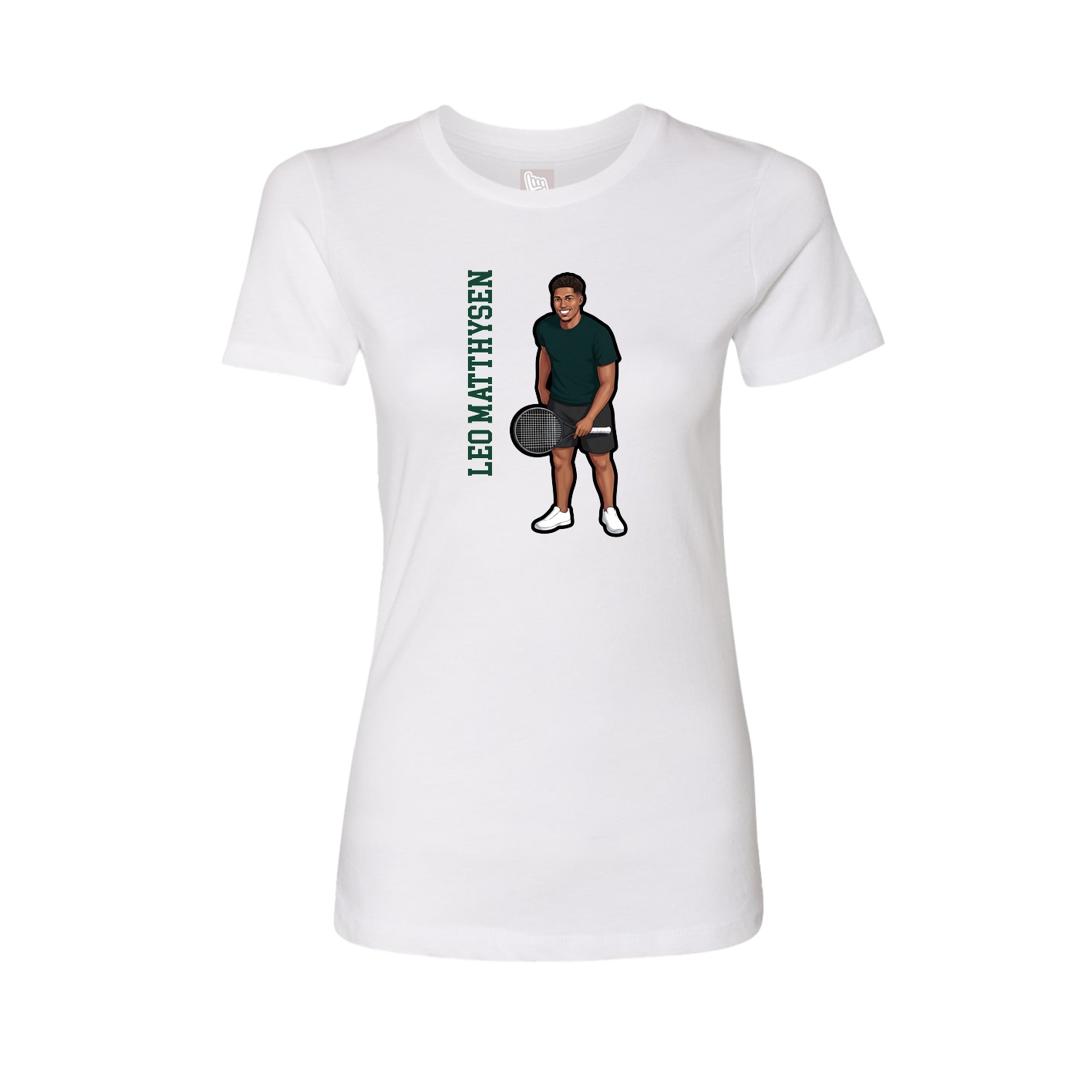 Fitted Women's Tee — Name Vertical in White