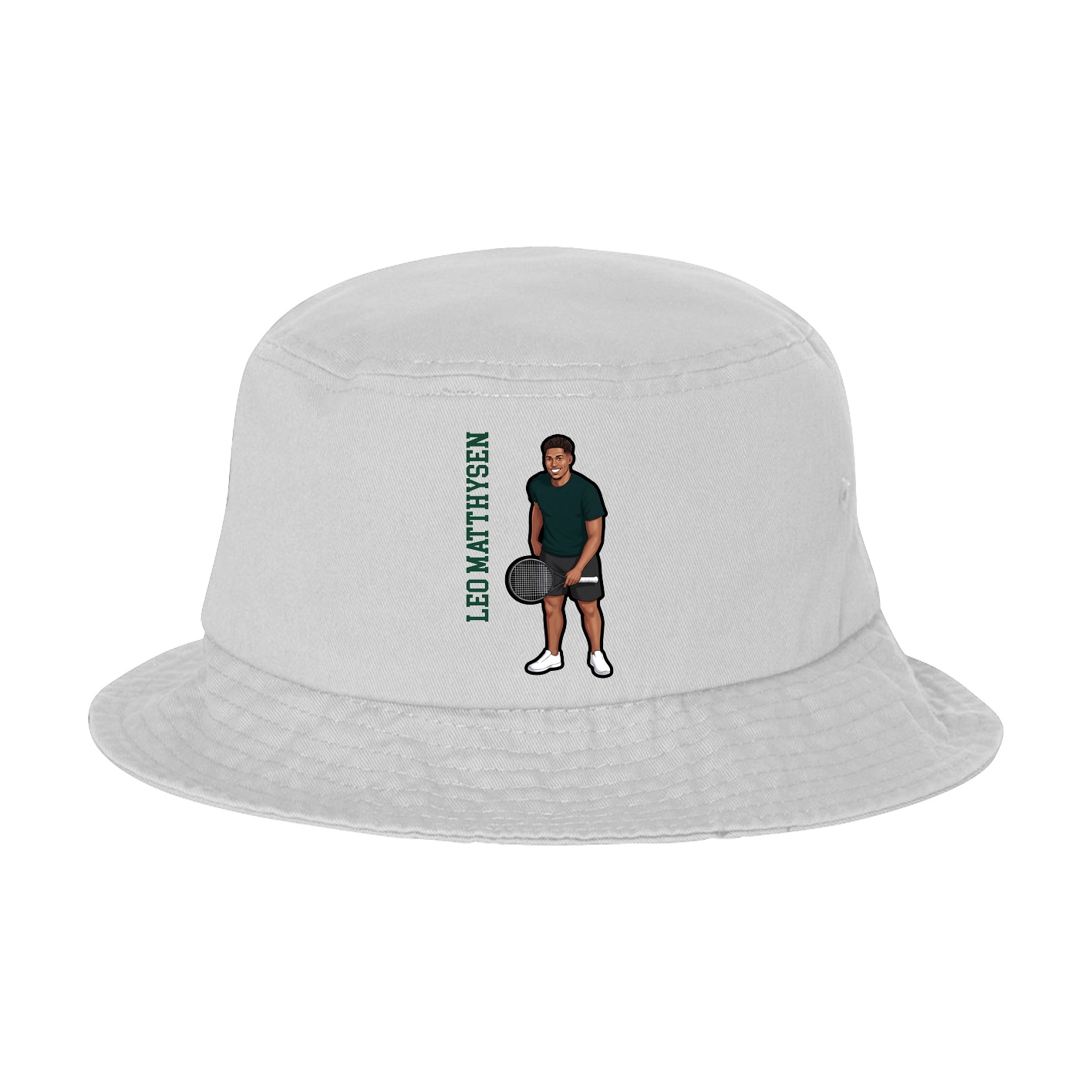 Bucket Cap — Name Vertical in White