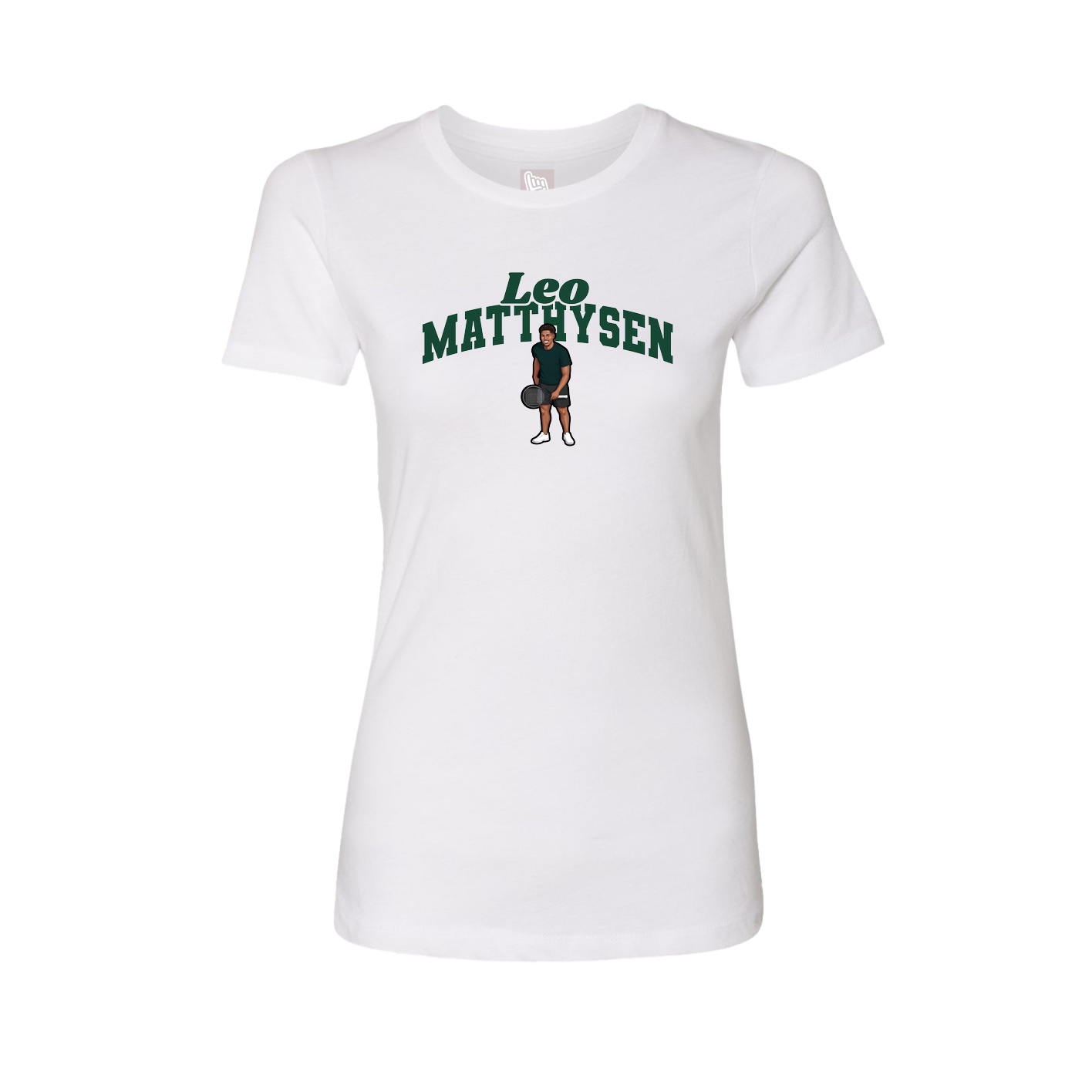 Fitted Women's Tee — Signature Arch in White