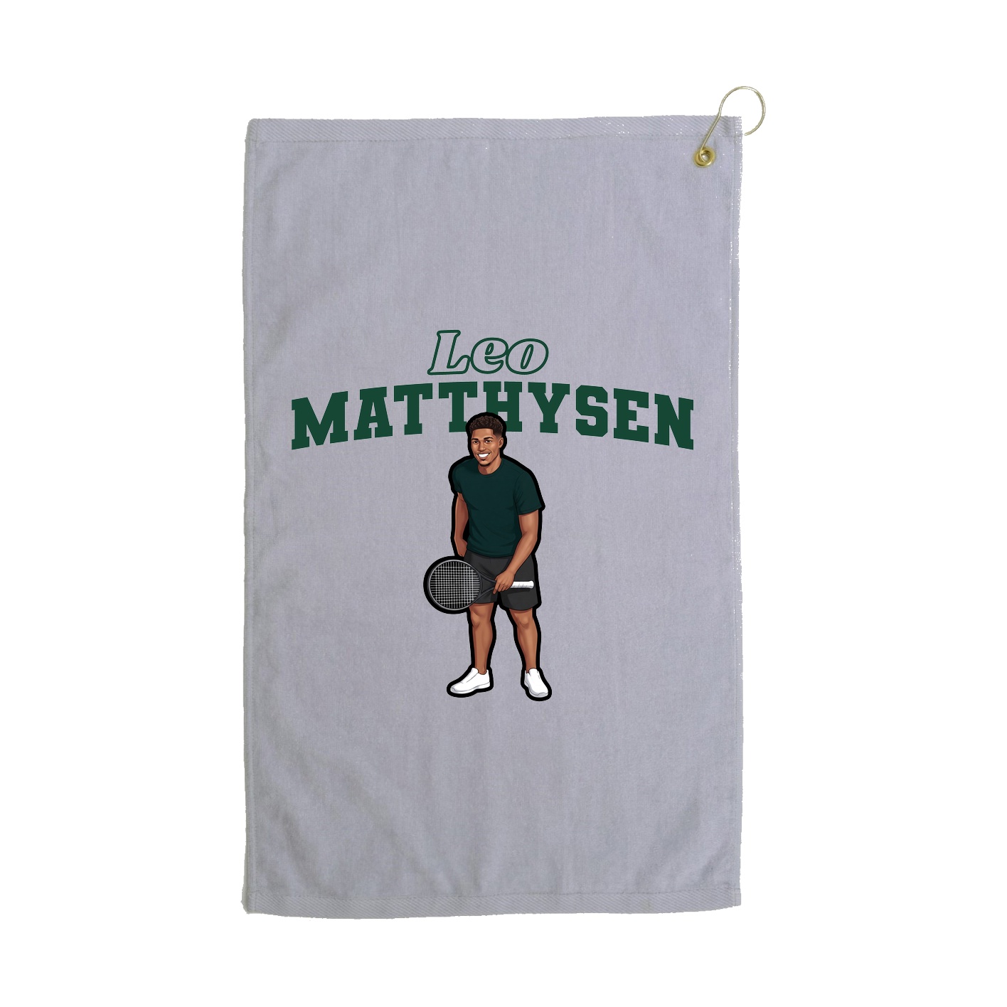 Golf Towel — Name Arch in Grey