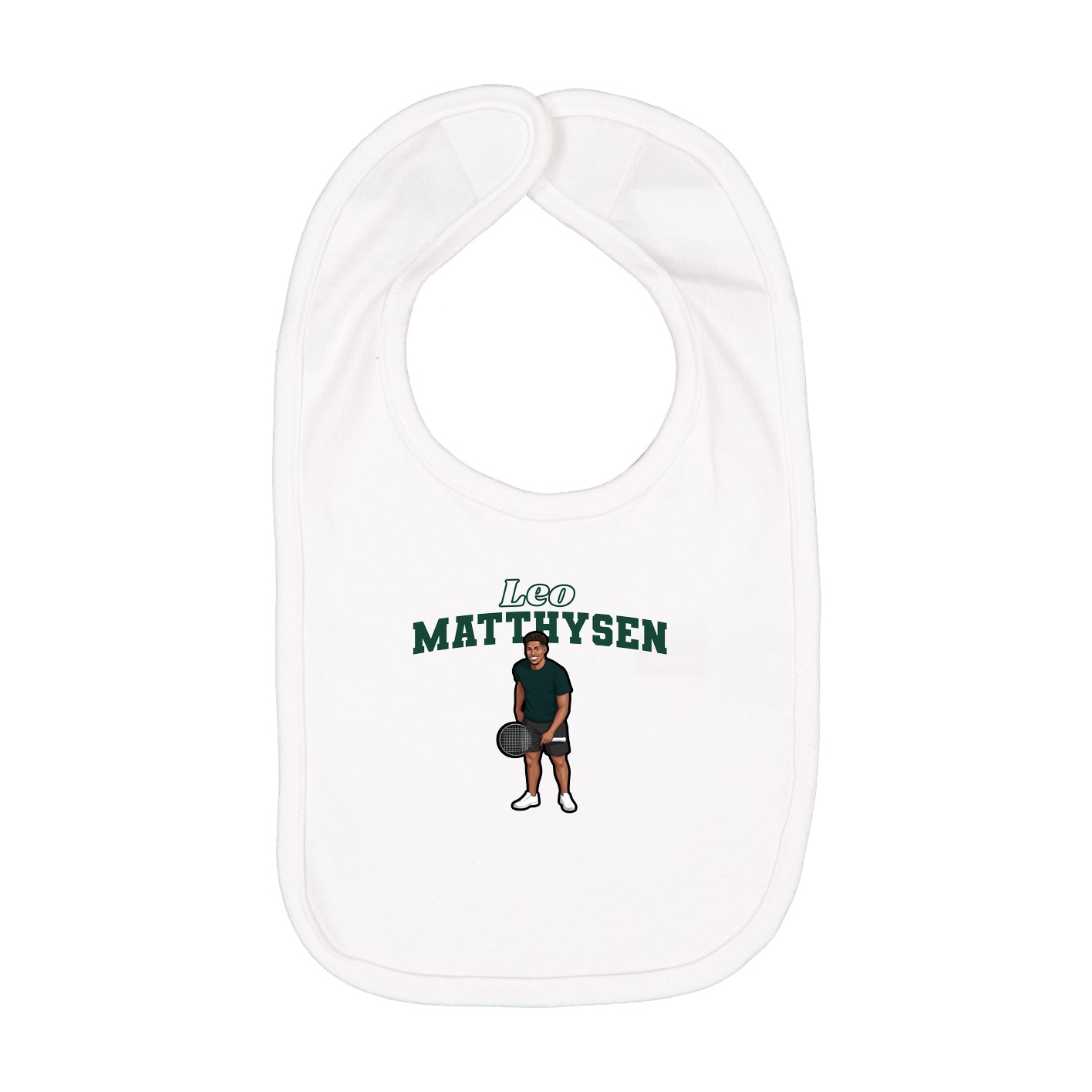 Infant Bib — Name Arch in White