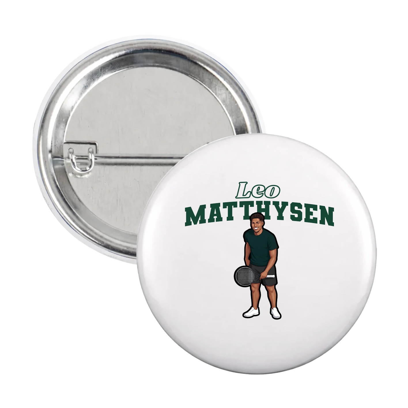 Game Day Button — Name Arch in White