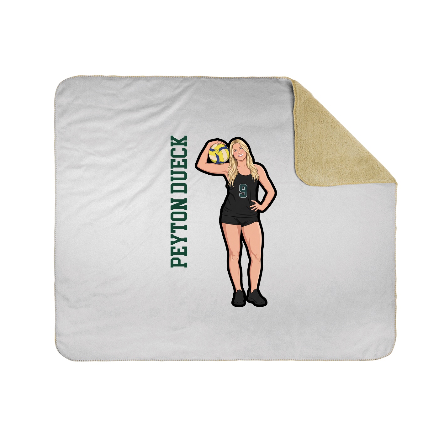 Throw Blanket — Name Vertical in White
