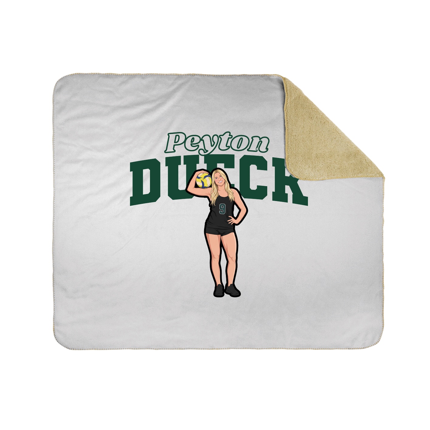 Throw Blanket — Name Arch in White